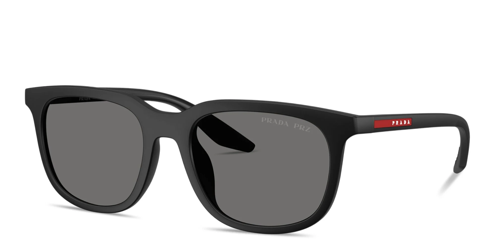 Shop Prada Linea Rossa Logo Signature Pillow Sunglasses in Matte Black online.