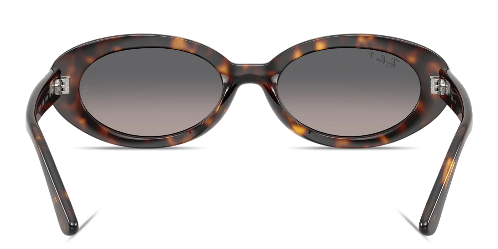 Shop Ray-Ban Embossed Logo Oval Sunglasses in Havana online.