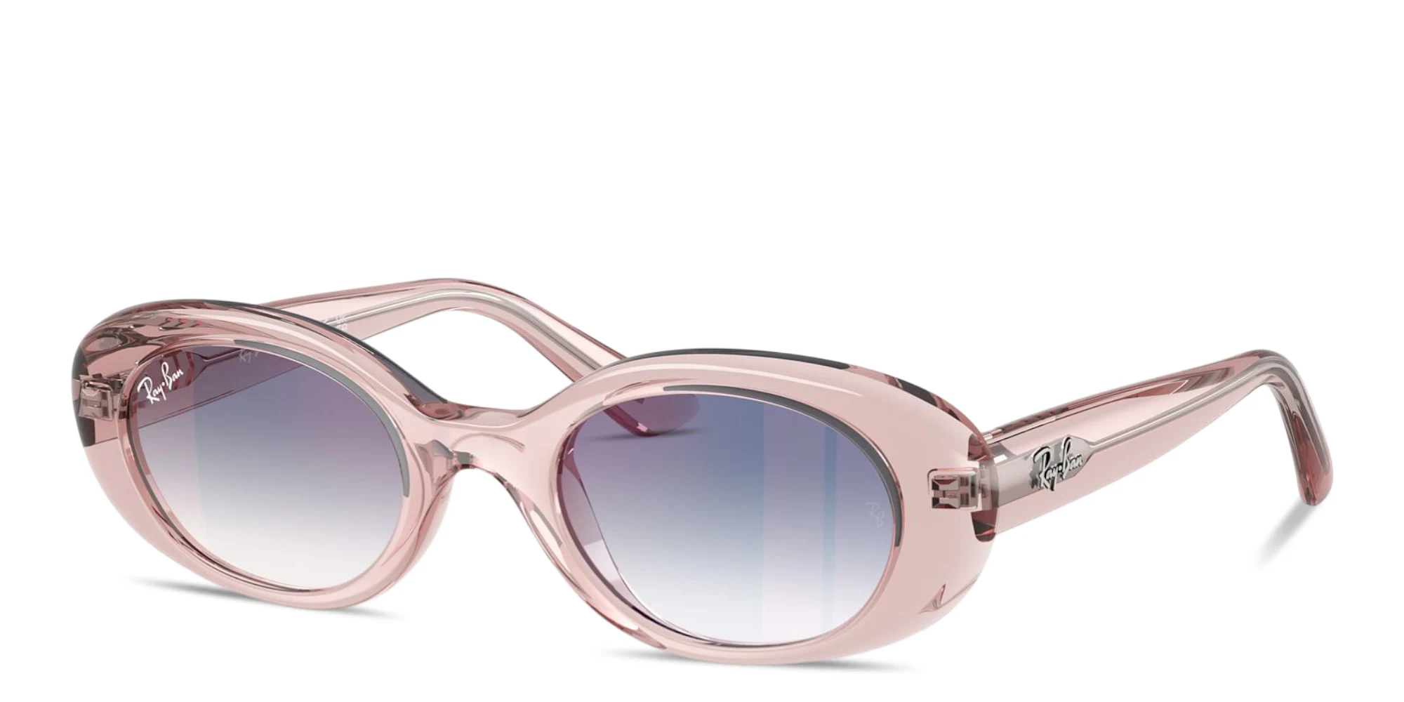 Shop Ray-Ban Junior Kids Oval Sunglasses in Transparent Pink online.