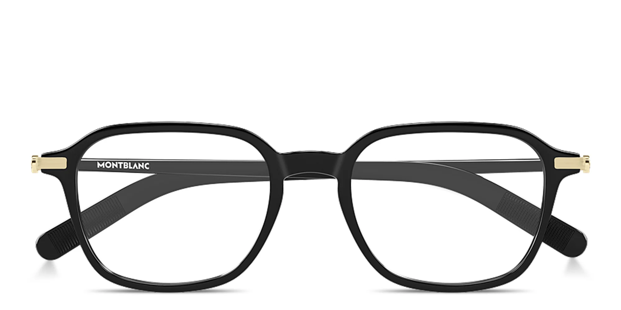 Shop MONTBLANC Snowcap Square Eyeglasses in Black online.