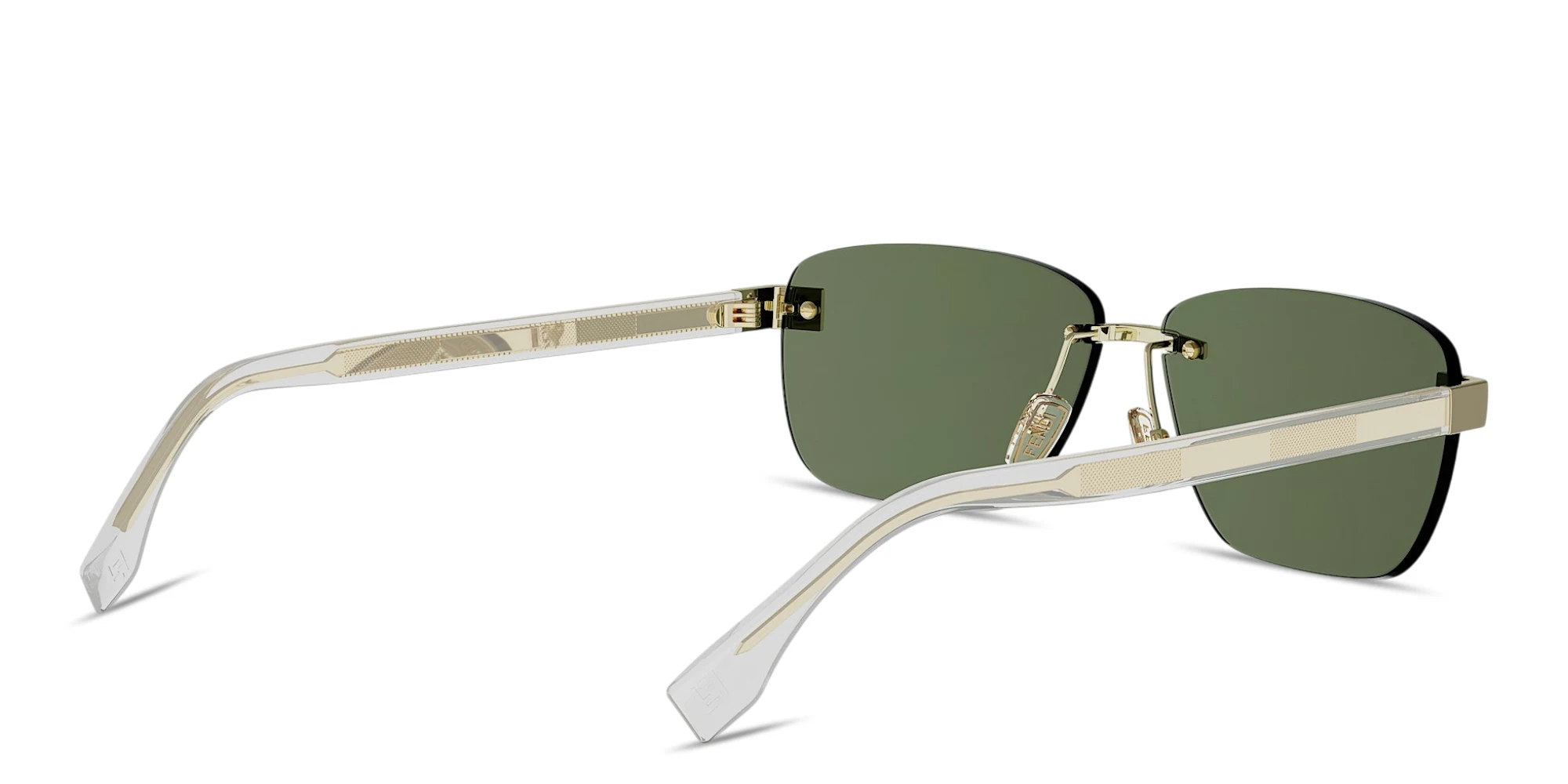 Shop FENDI Sky Rimless Square Sunglasses in Light Gold online.