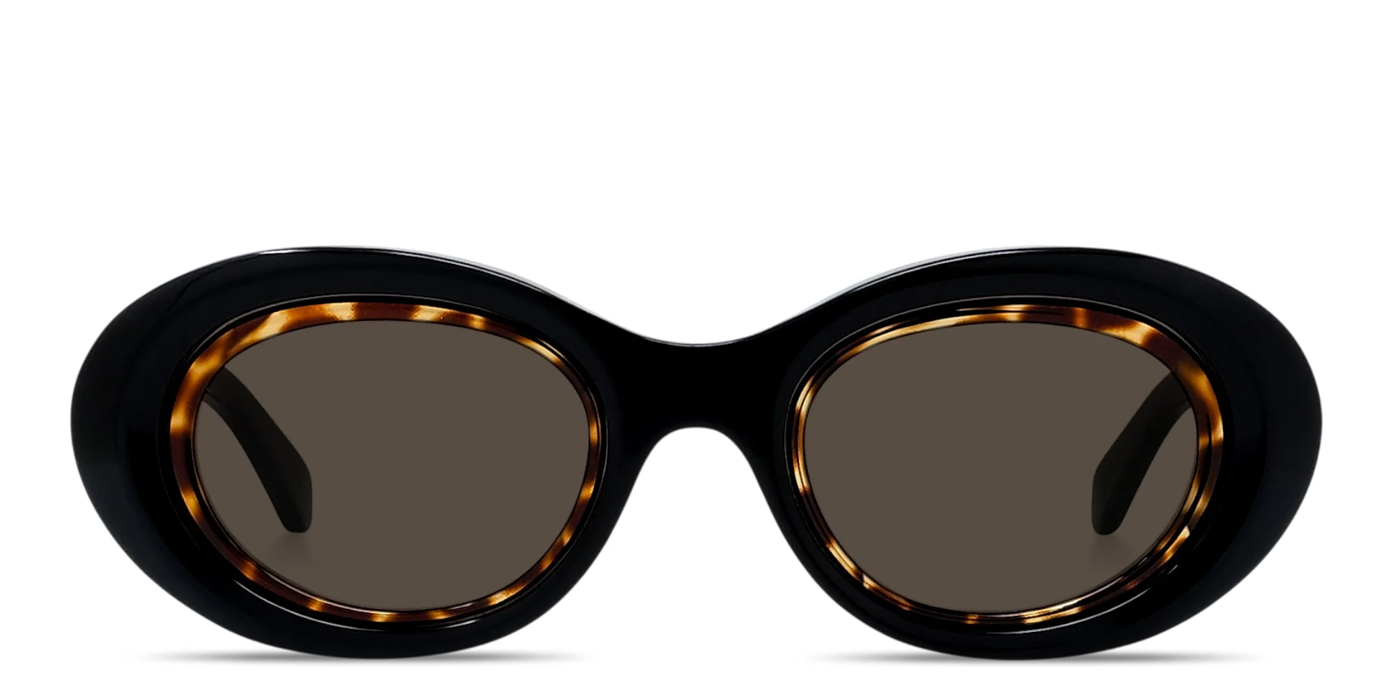 Shop LOEWE Anagram Oval Sunglasses in Black online.
