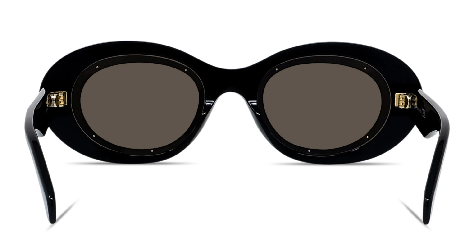 Shop LOEWE Anagram Oval Sunglasses in Black online.