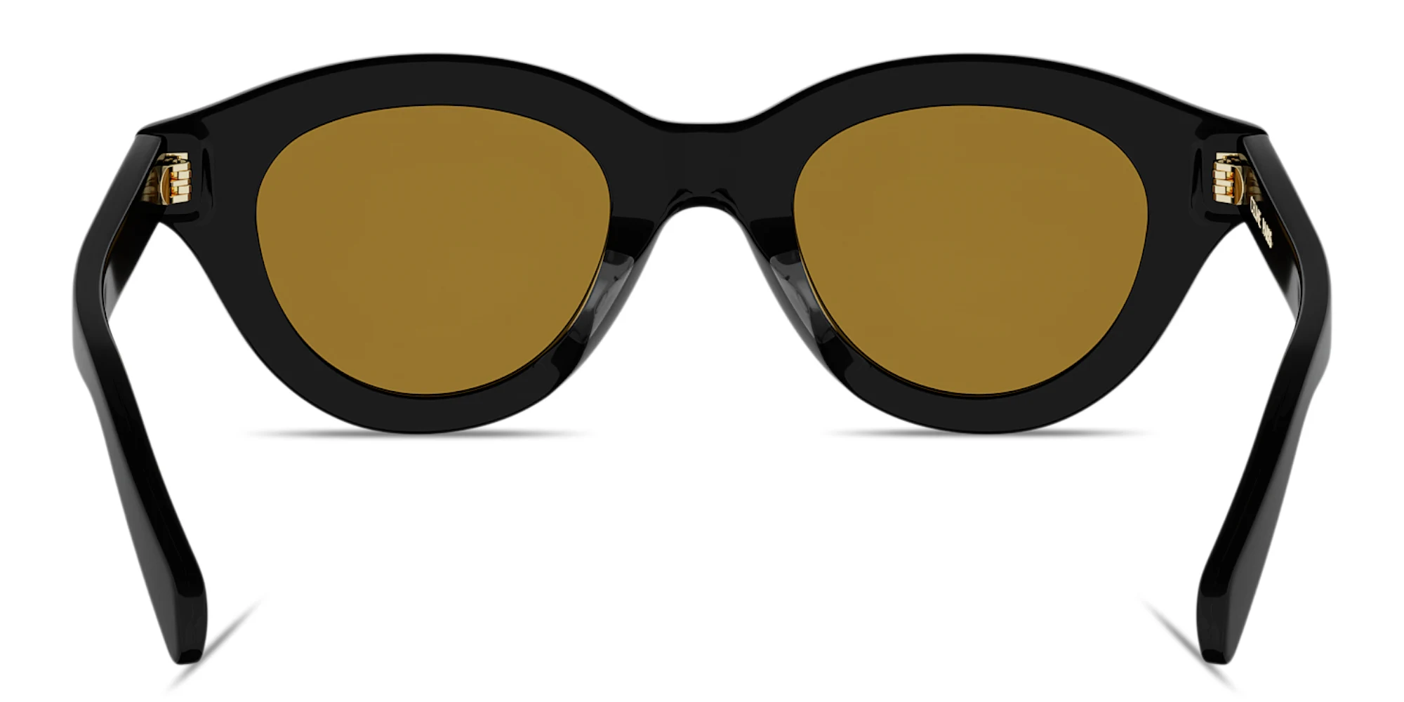 Shop CELINE Triomphe Mini Panthos Sunglasses in Black online.