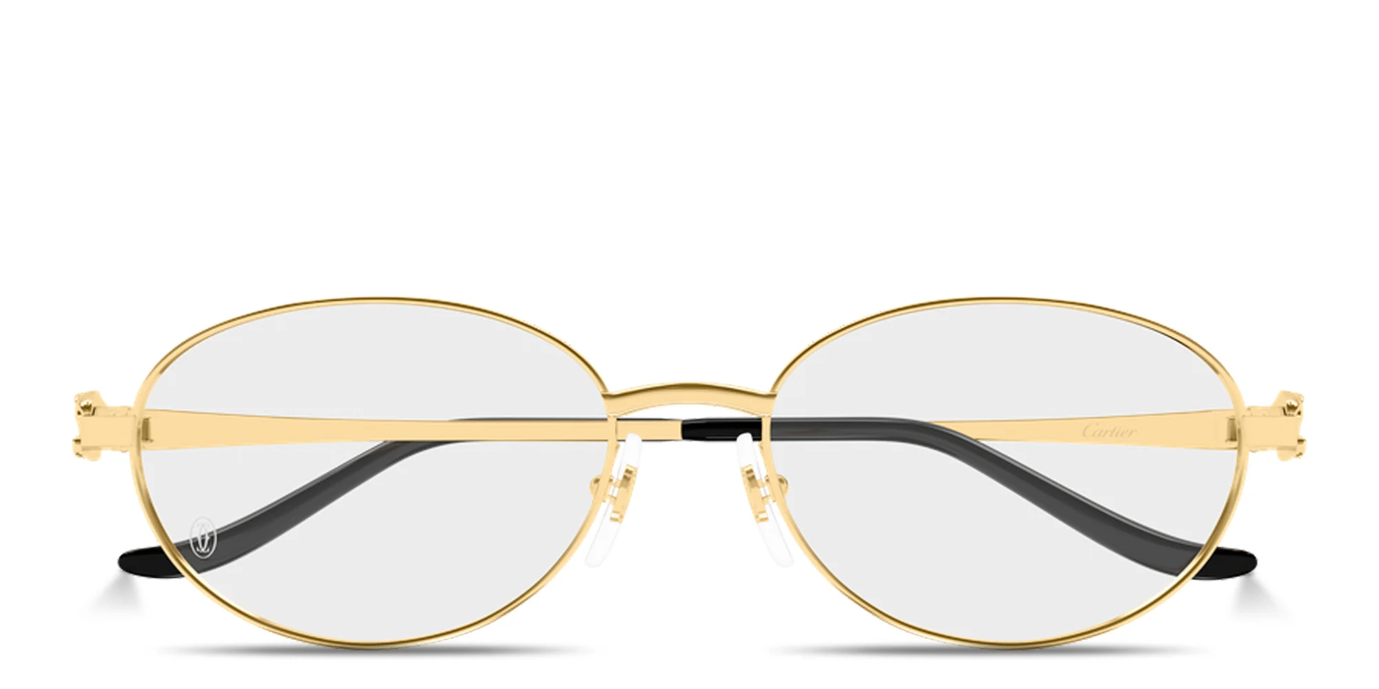 Shop Cartier Panthère de Cartier Oval Eyeglasses in Gold online.