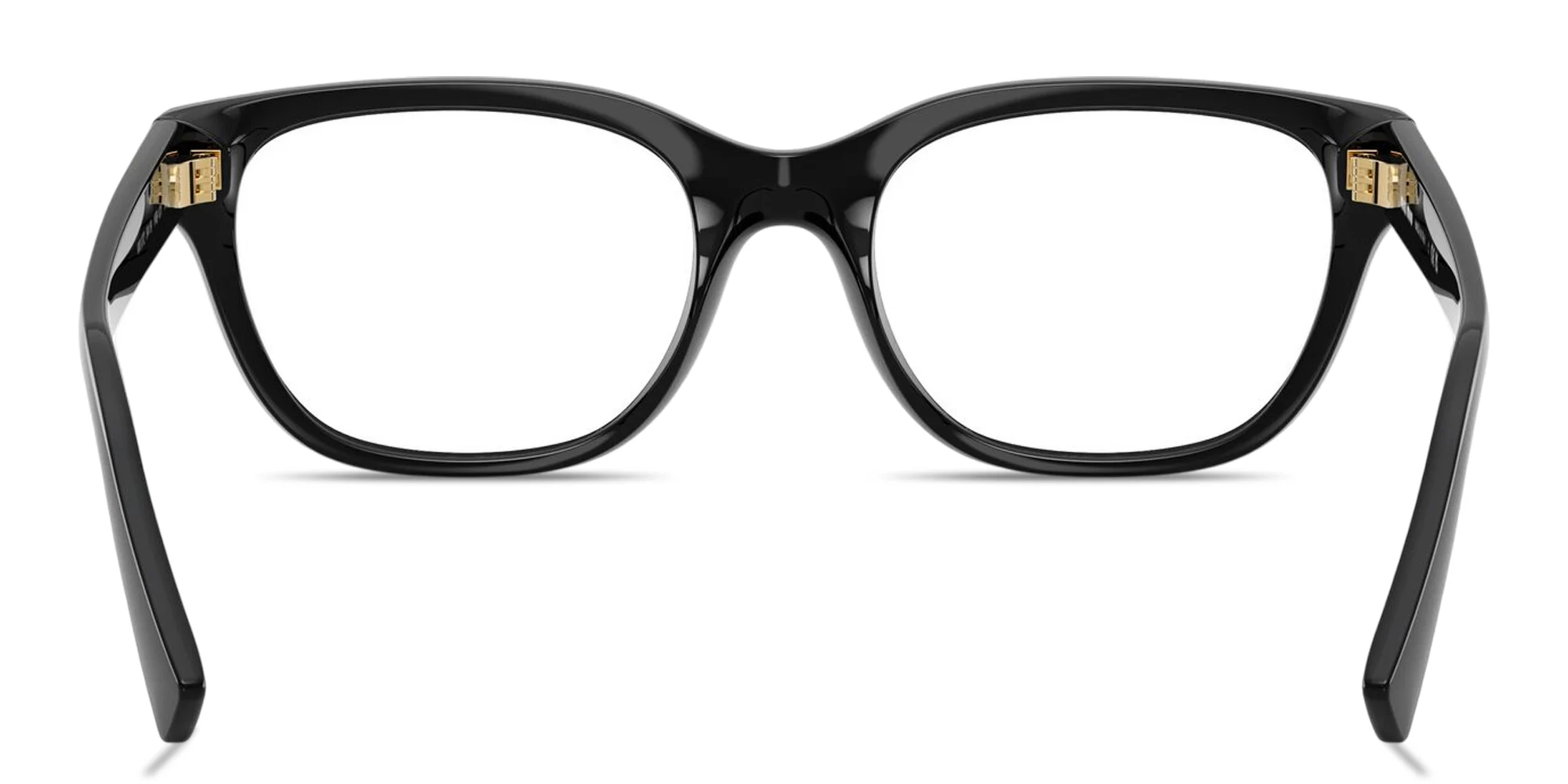 Shop MIU MIU Vertical Logo Square Eyeglasses in Black online.