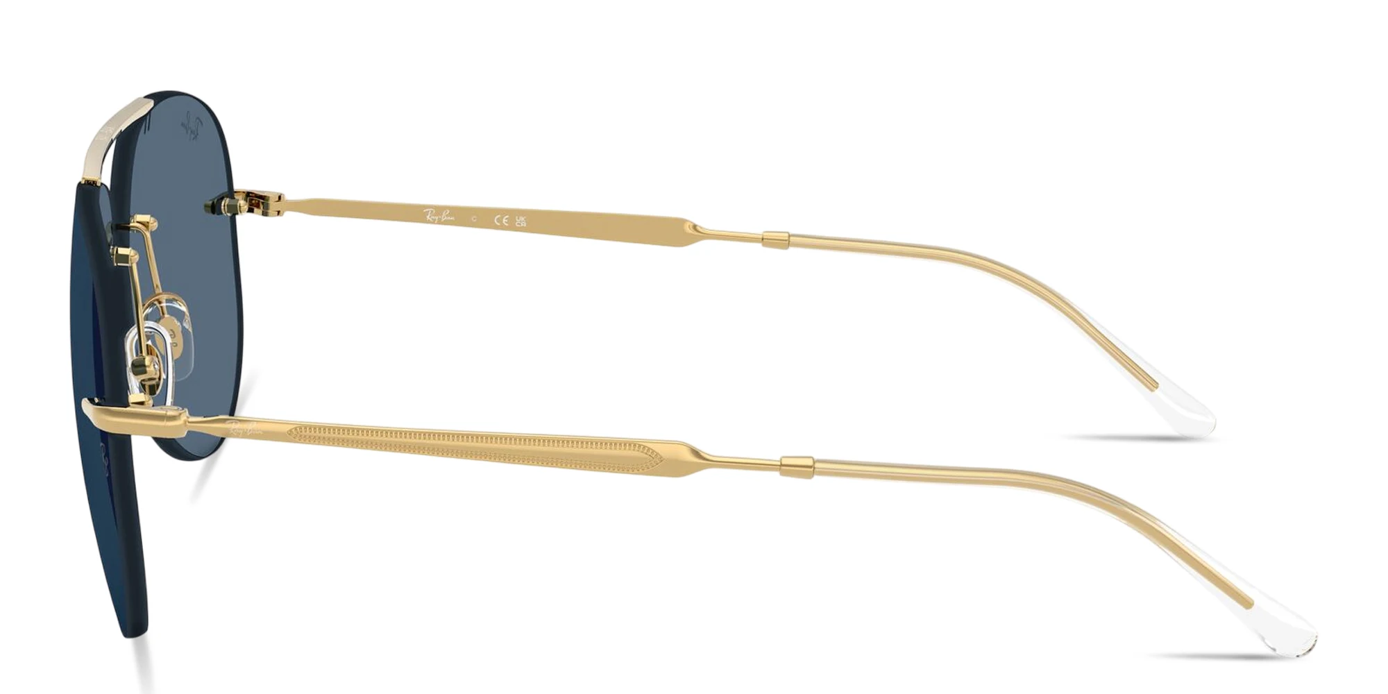 تسوق Engraved Logo Unisex Rimless Pilot Sunglasses راي بان بلون Arista أونلاين.