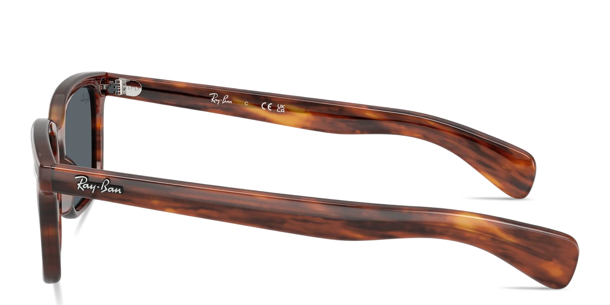 Shop Ray-Ban Brunel Unisex Rectangle Sunglasses in Striped Havana online.