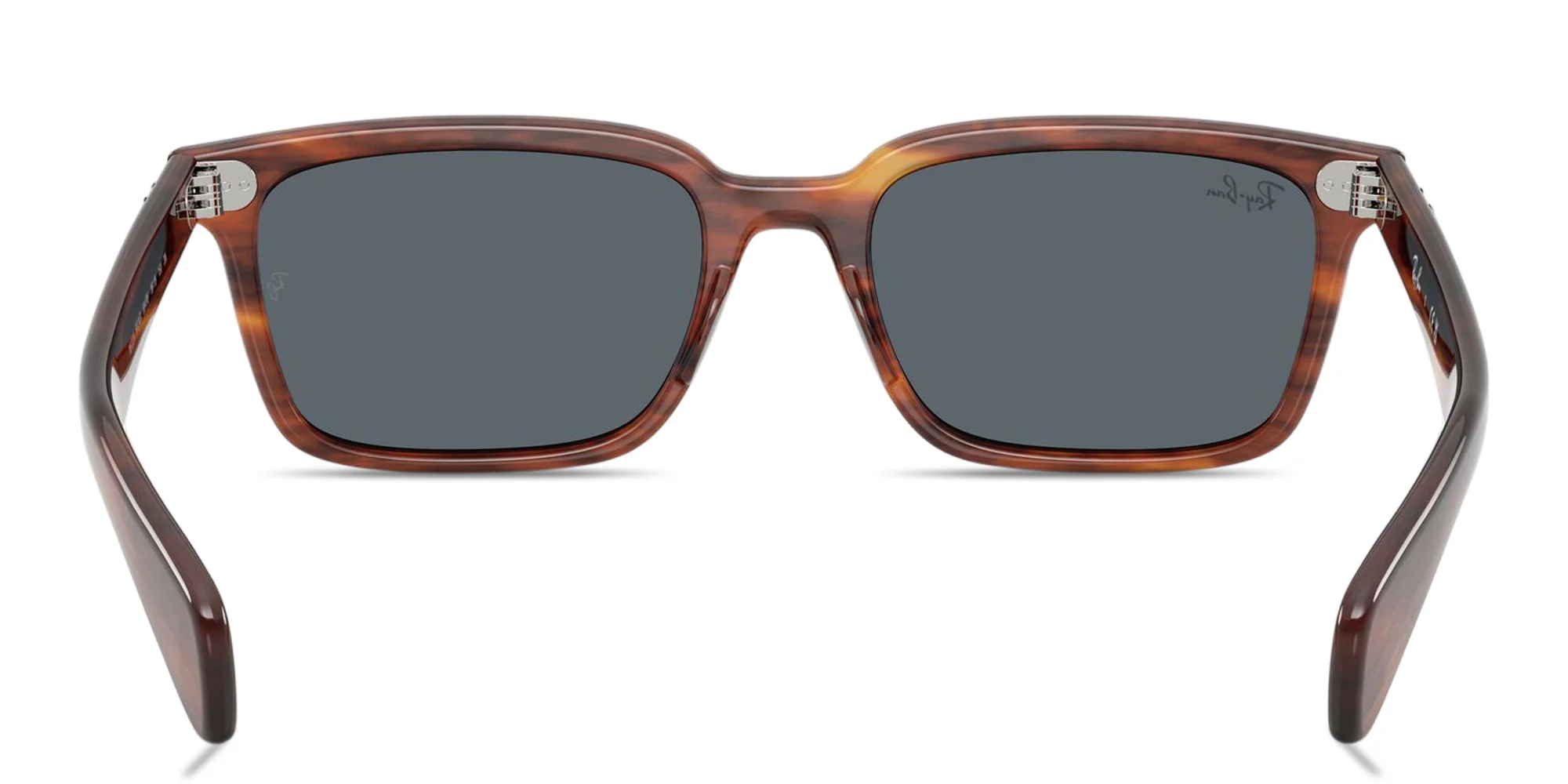 Shop Ray-Ban Brunel Unisex Rectangle Sunglasses in Striped Havana online.