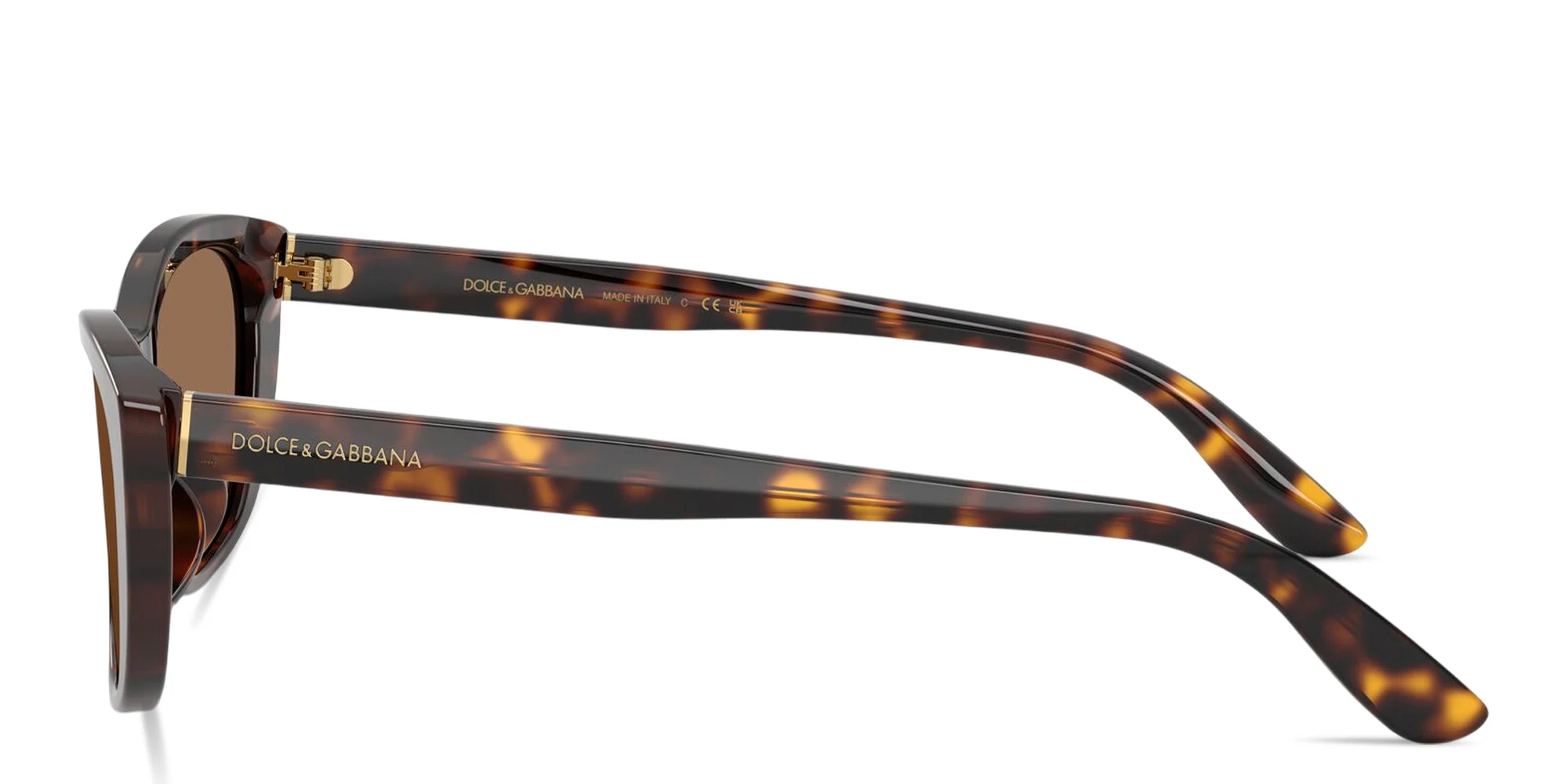 Shop Dolce & Gabbana Logo Lettering Cat-Eye Sunglasses in Havana online.