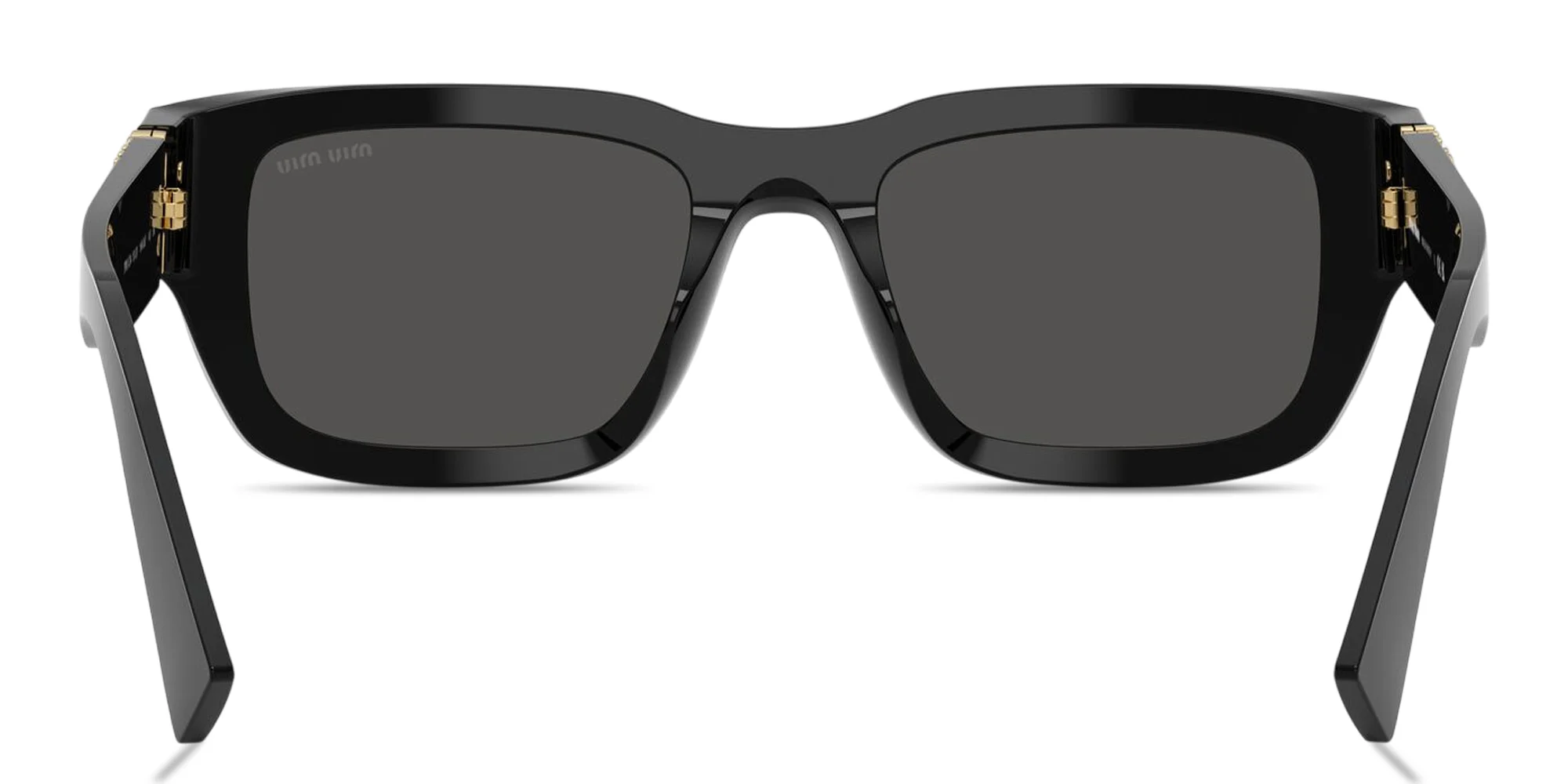 Shop MIU MIU Vertical Logo Square Sunglasses in Black online.
