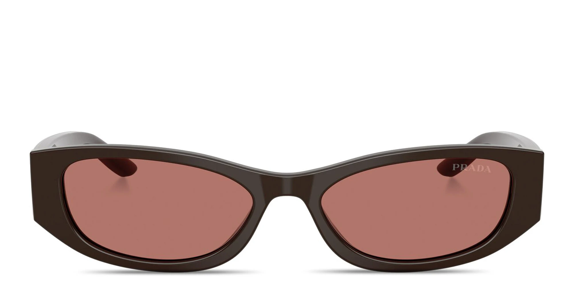 Shop PRADA Logo Signature Cat-Eye Sunglasses in Cigar online.
