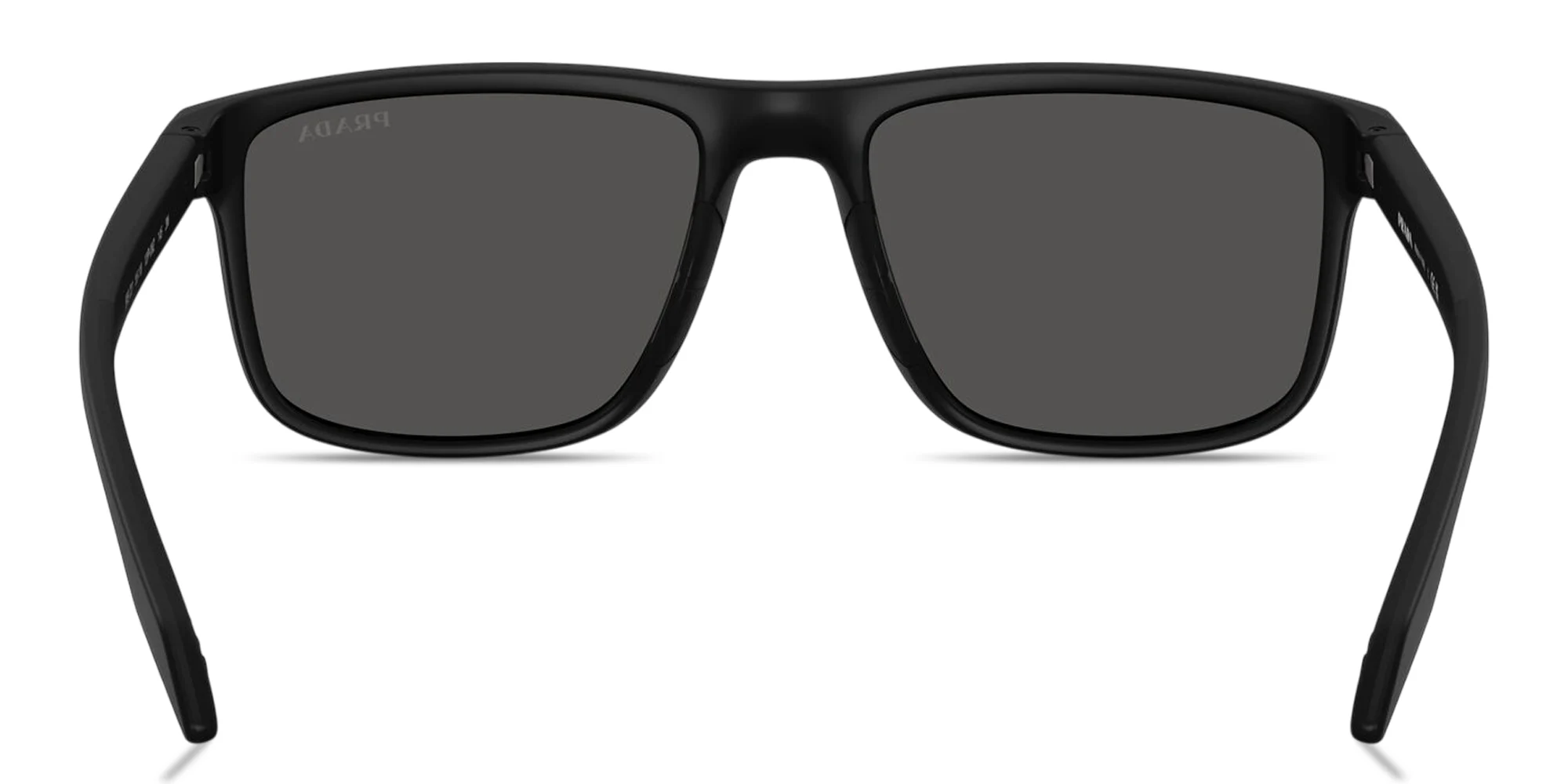 Shop Prada Linea Rossa Logo Lettering Pillow Sunglasses in Black online.