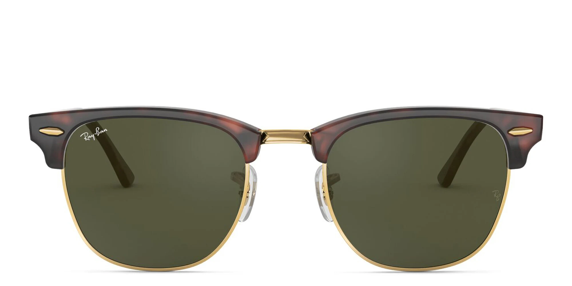 Shop Ray-Ban Clubmaster Classic Square Sunglasses in Tortoise On Gold online.