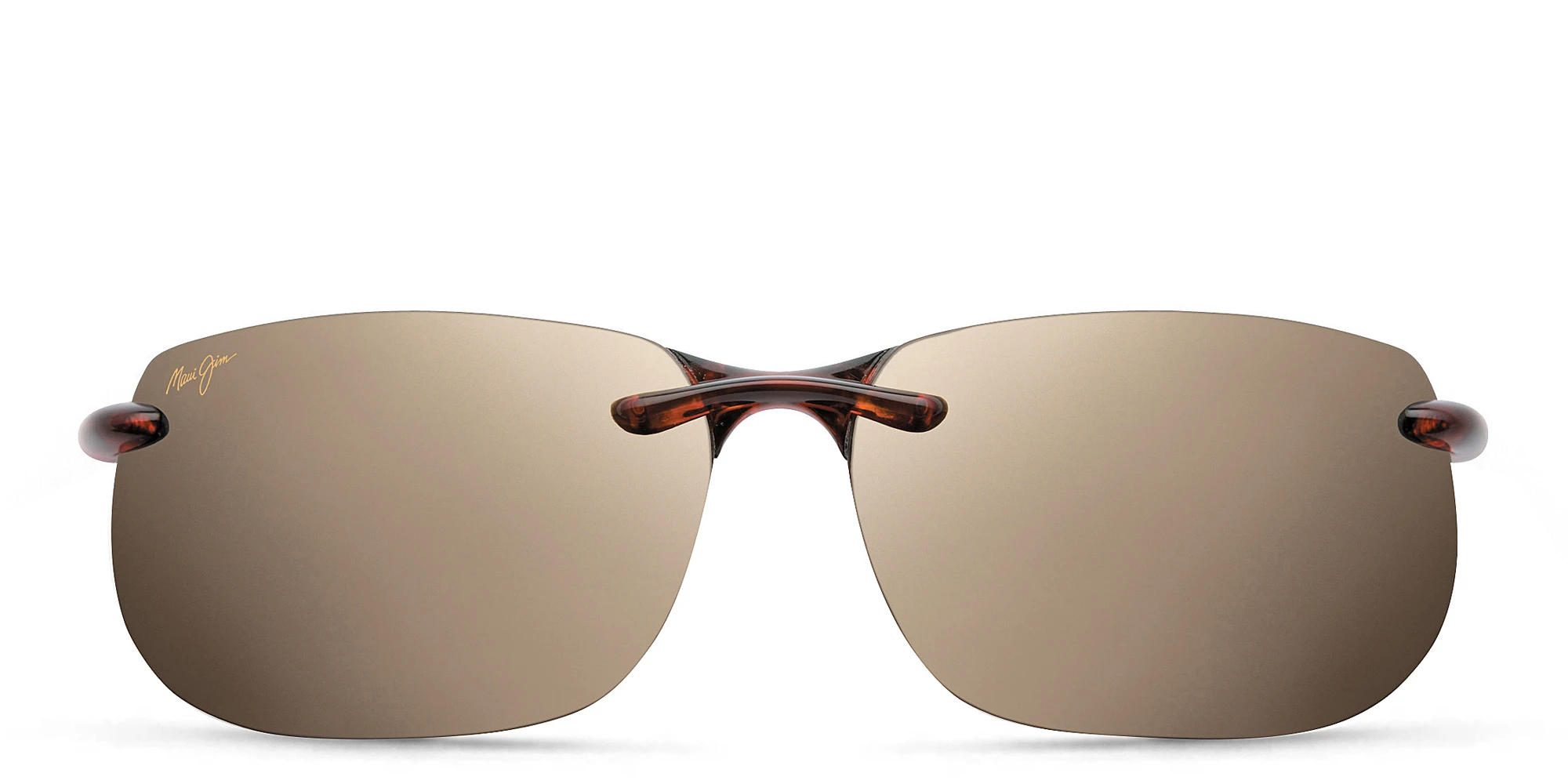 Shop Maui Jim Rimless Wide Rectangle Sunglasses in Tortoise online.