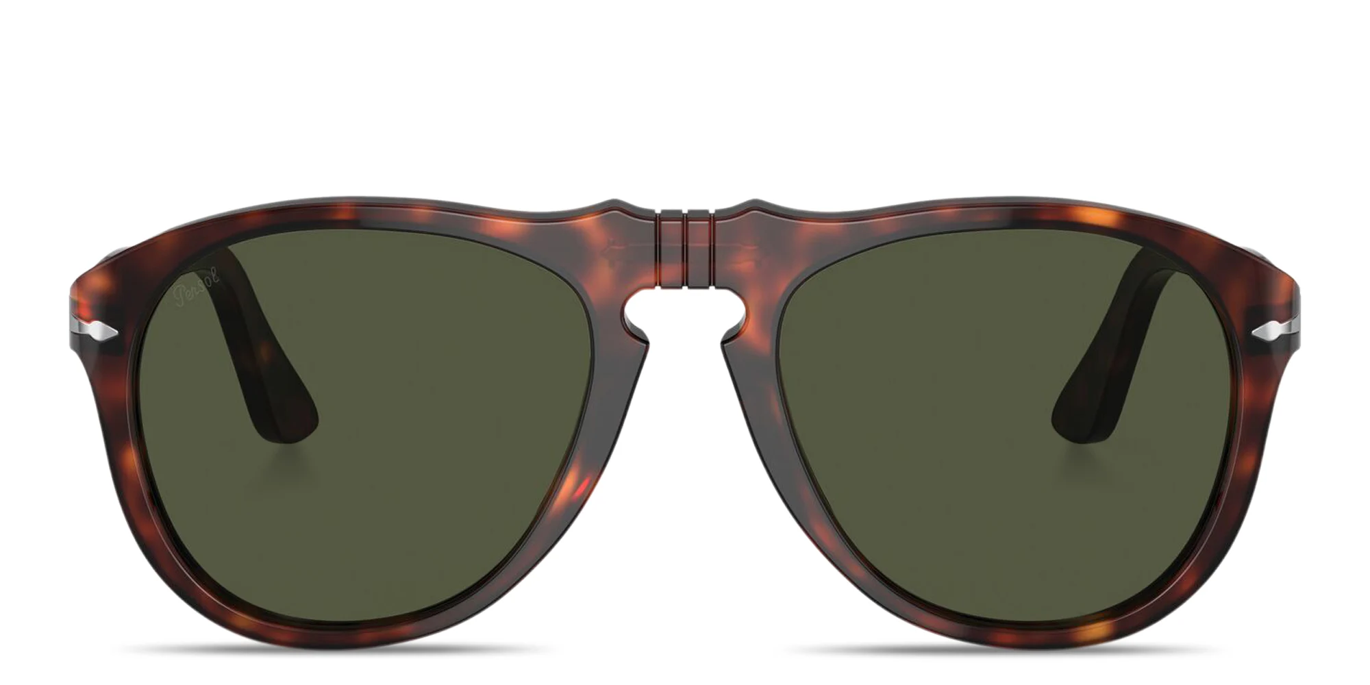 Shop PERSOL Arrow Logo Pilot Sunglasses in Havana online.