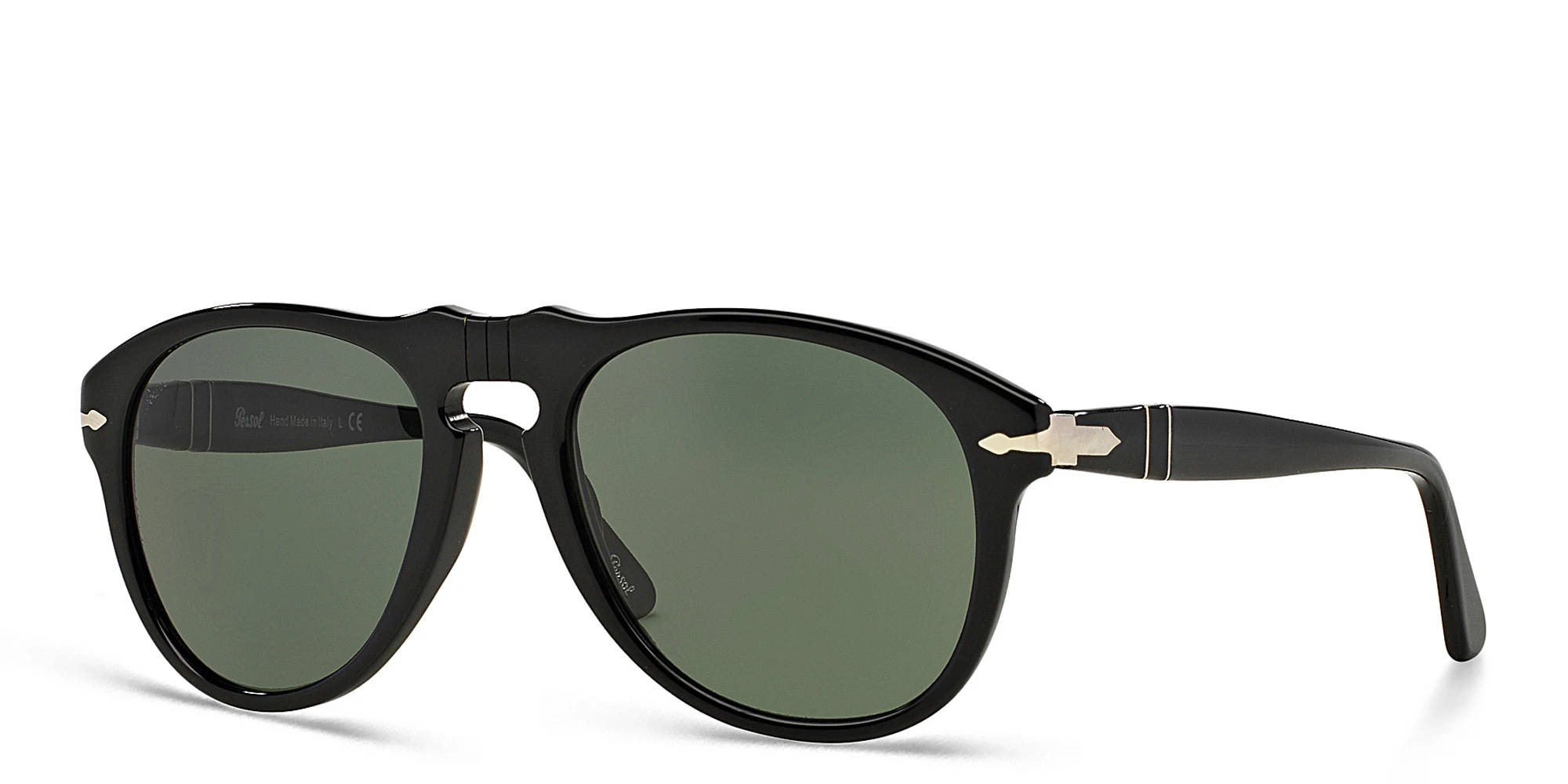 Shop PERSOL Pilot Sunglasses in Black online.