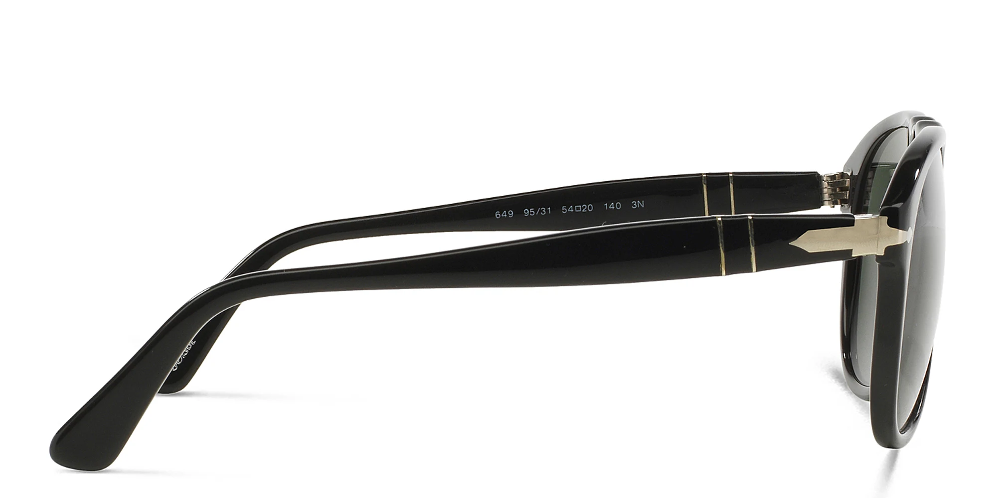 Shop PERSOL Pilot Sunglasses in Black online.