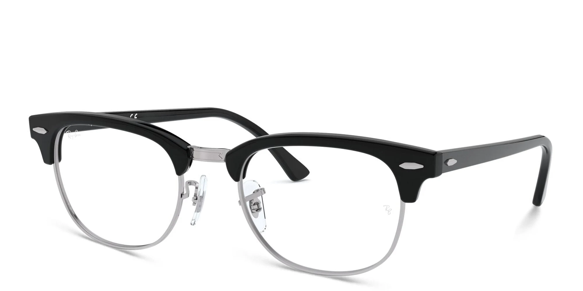 Shop Ray-Ban Clubmaster Unisex Square Eyeglasses in Black online.