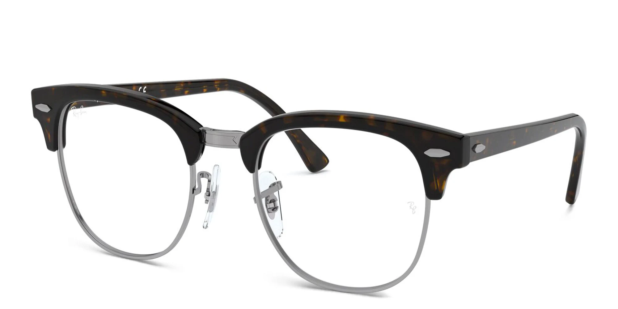 Shop Ray-Ban Clubmaster Optics Square Eyeglasses in Dark Havana online.