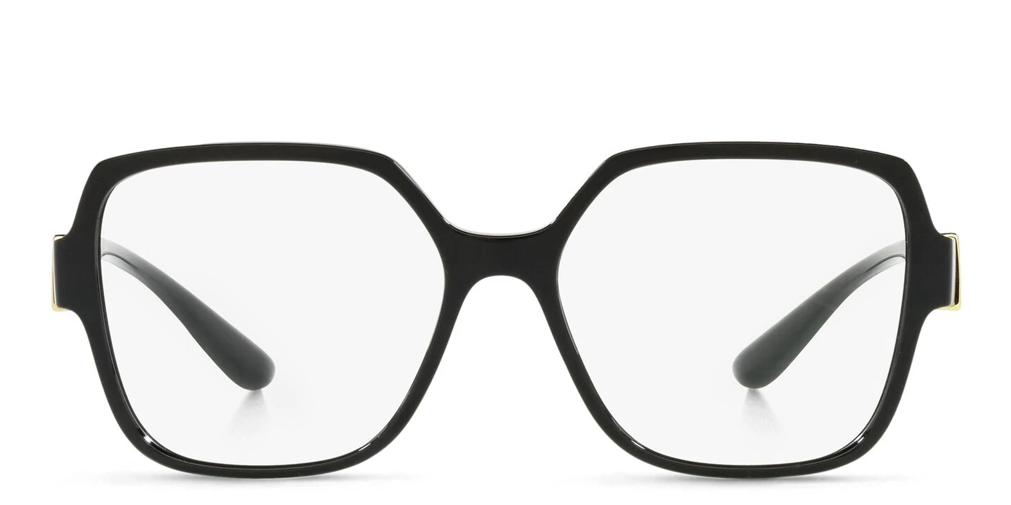 Shop Dolce & Gabbana Wide Square Eyeglasses in Black online.
