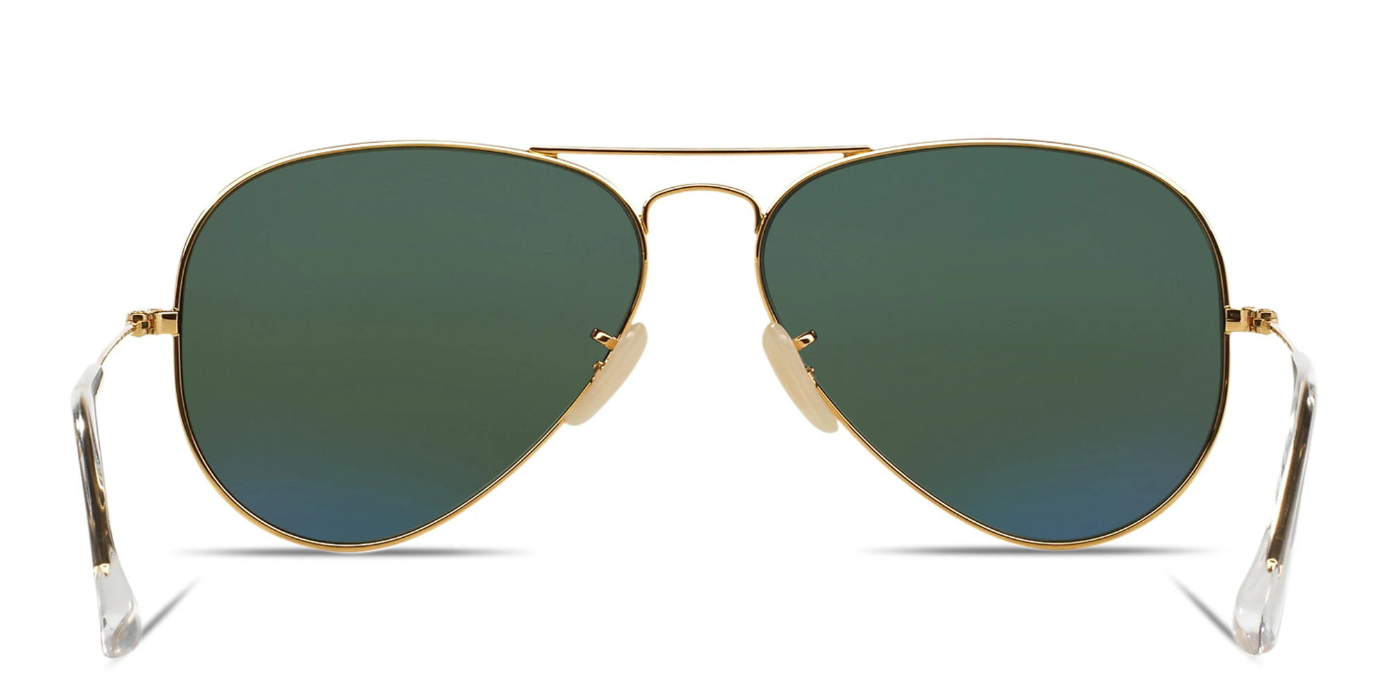 Shop Ray-Ban Unisex Aviator Solid Gold Sunglasses in Polished Gold online.