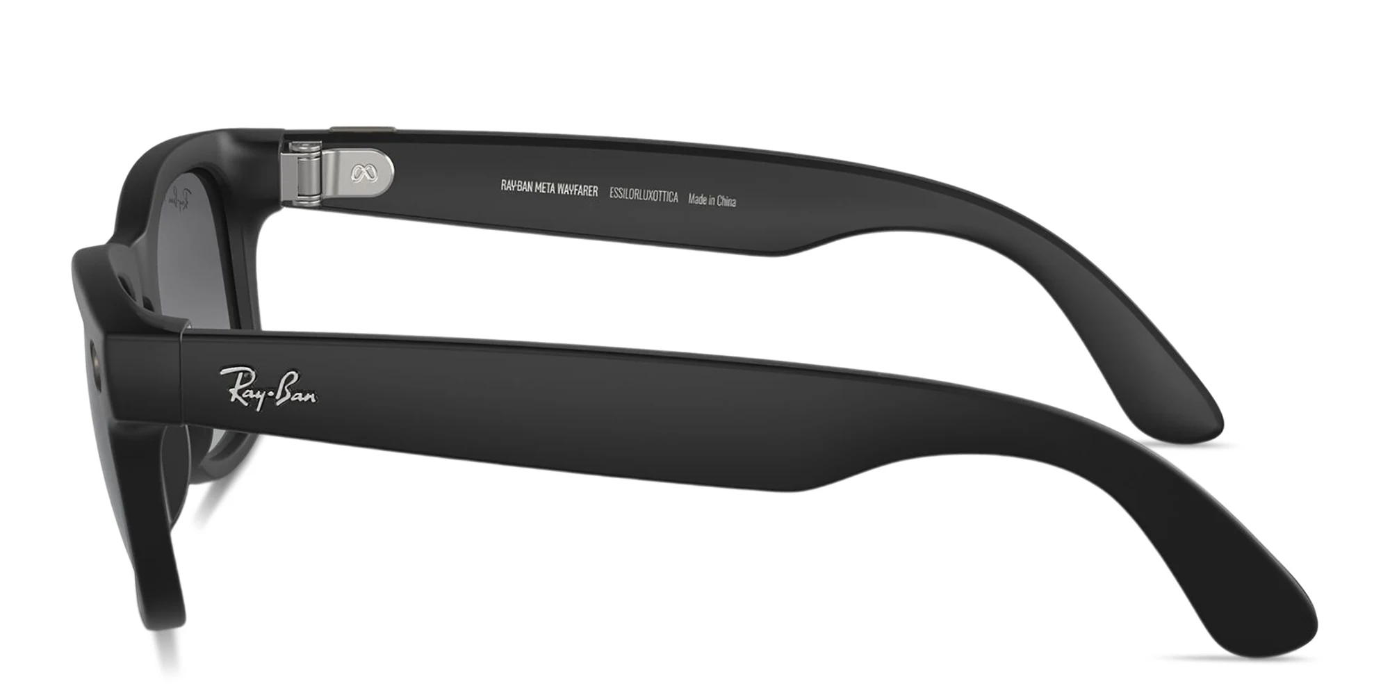 Shop Ray-Ban Meta Wayfarer Unisex Square Sunglasses in Matte Black online.