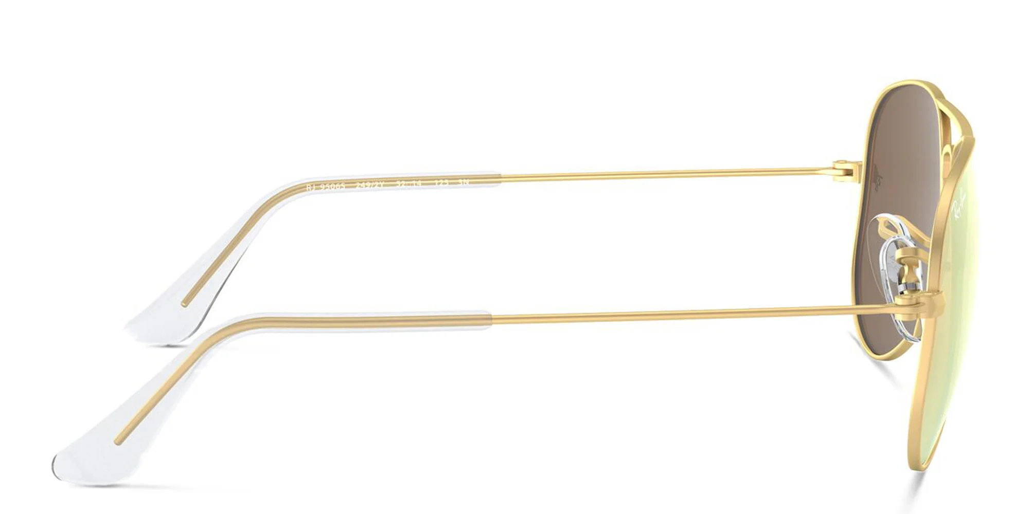 Shop Ray-Ban Junior Kids Aviator Sunglasses in Metal in Gold online.