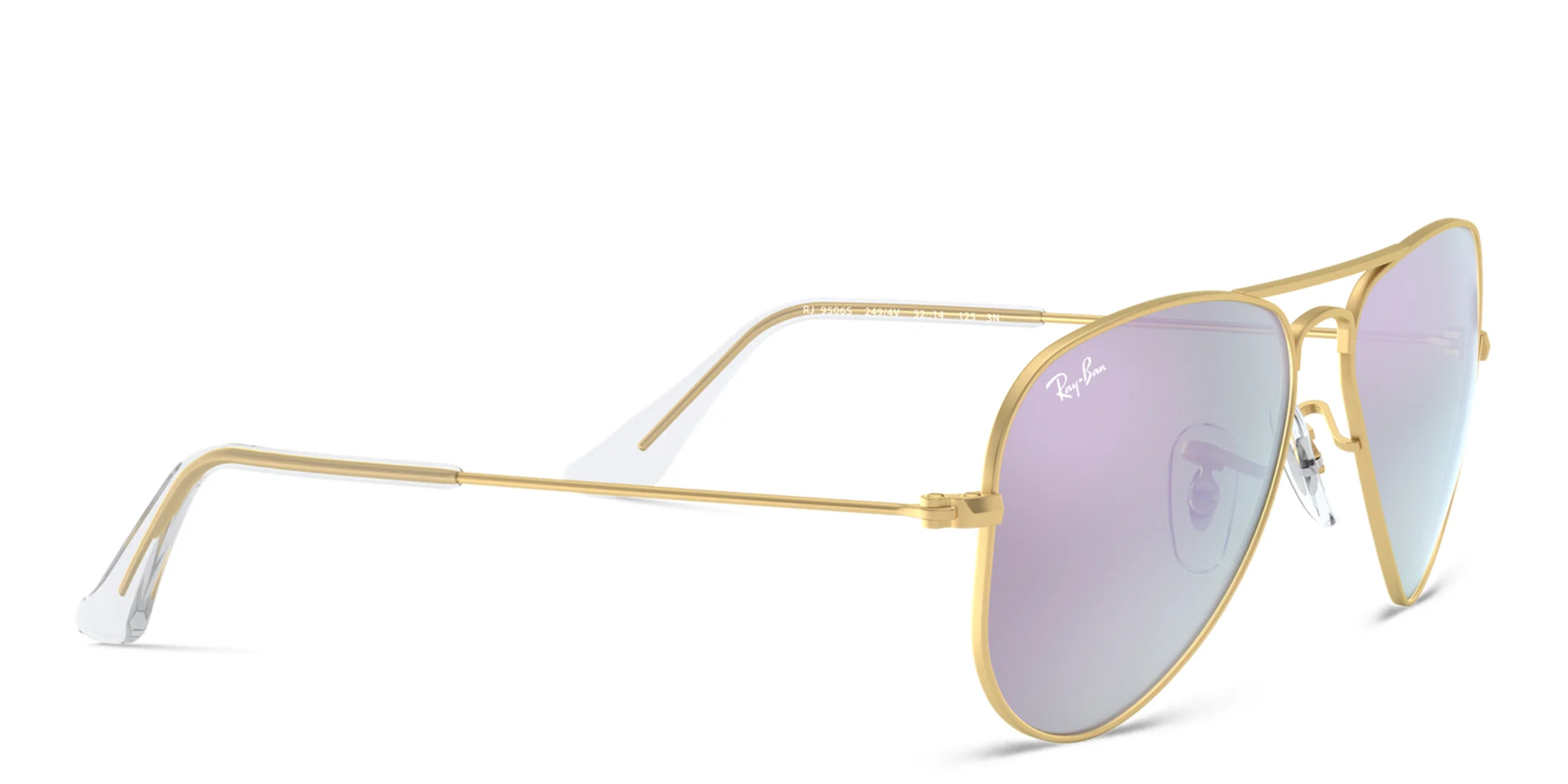 Shop Ray-Ban Junior Kids Pilot Sunglasses in Metal in Gold online.