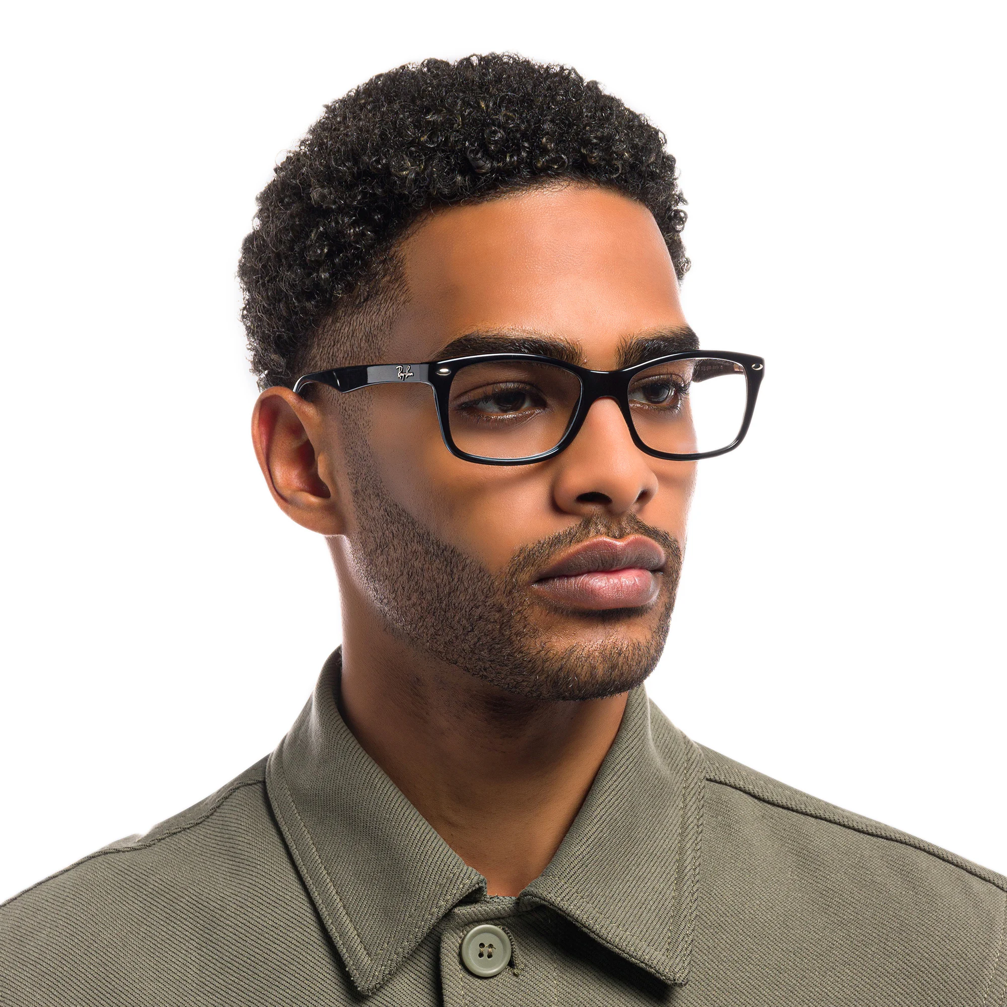 Shop Ray-Ban Unisex Square Eyeglasses in Black online.