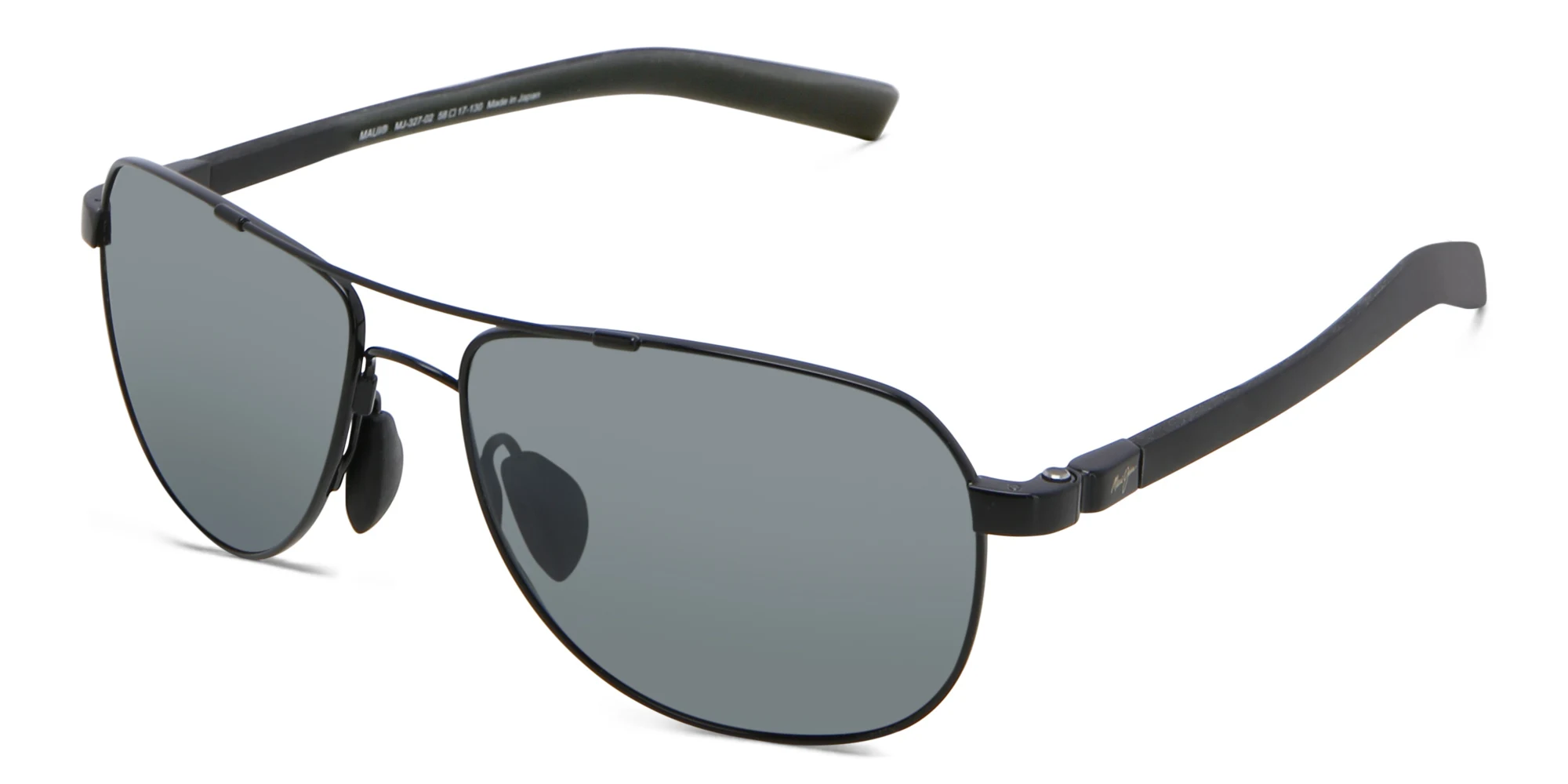 Shop Maui Jim Guardrails Unisex Aviator Sunglasses in Black online.