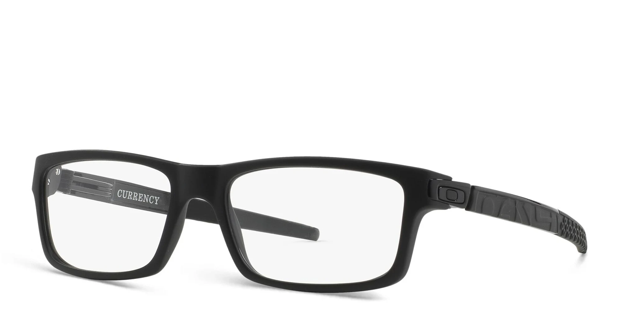 Shop Oakley Currency™ Rectangle Eyeglasses in Satin Black online.