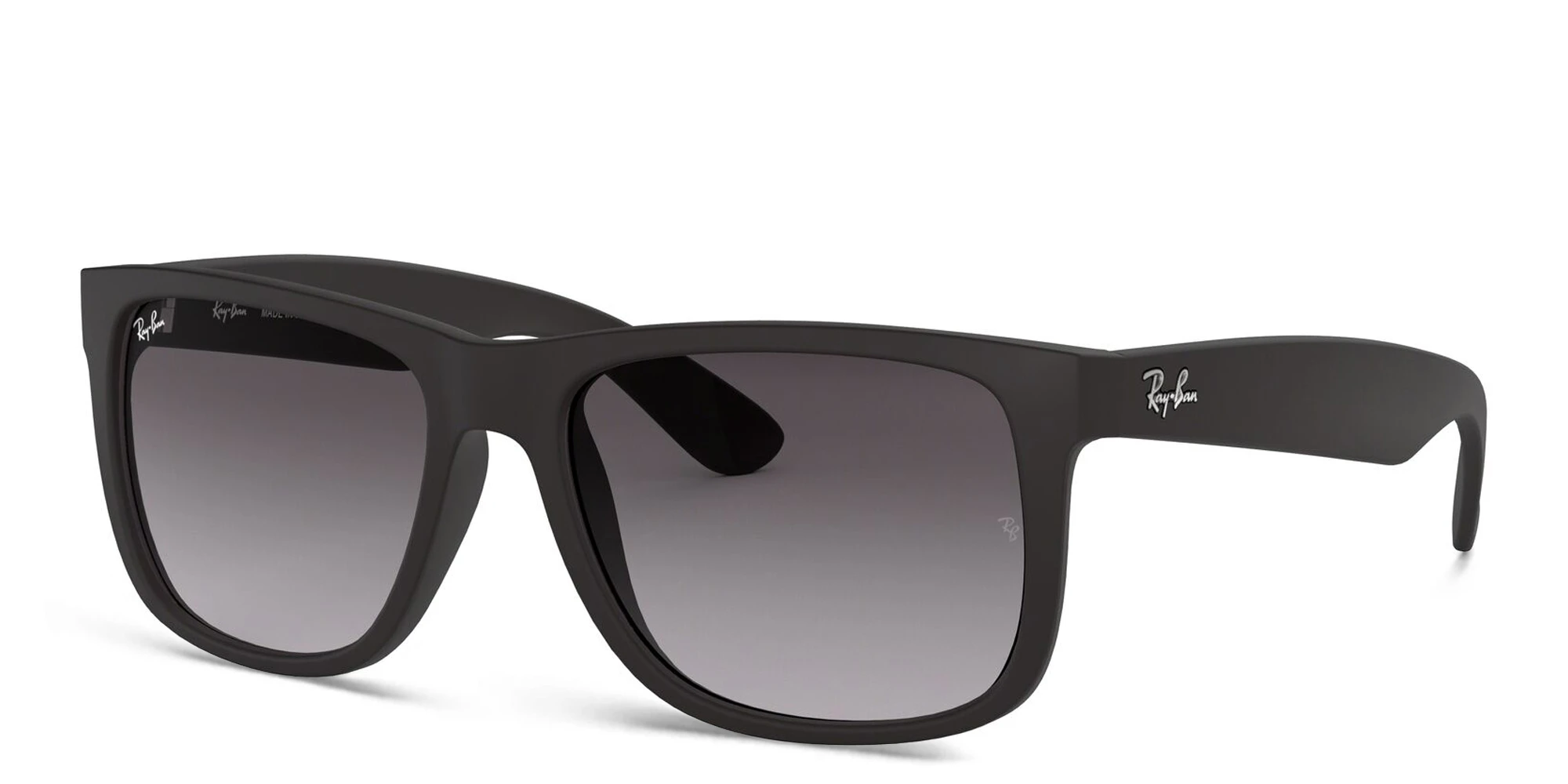 Shop Ray-Ban Justin Square Sunglasses in Black online.