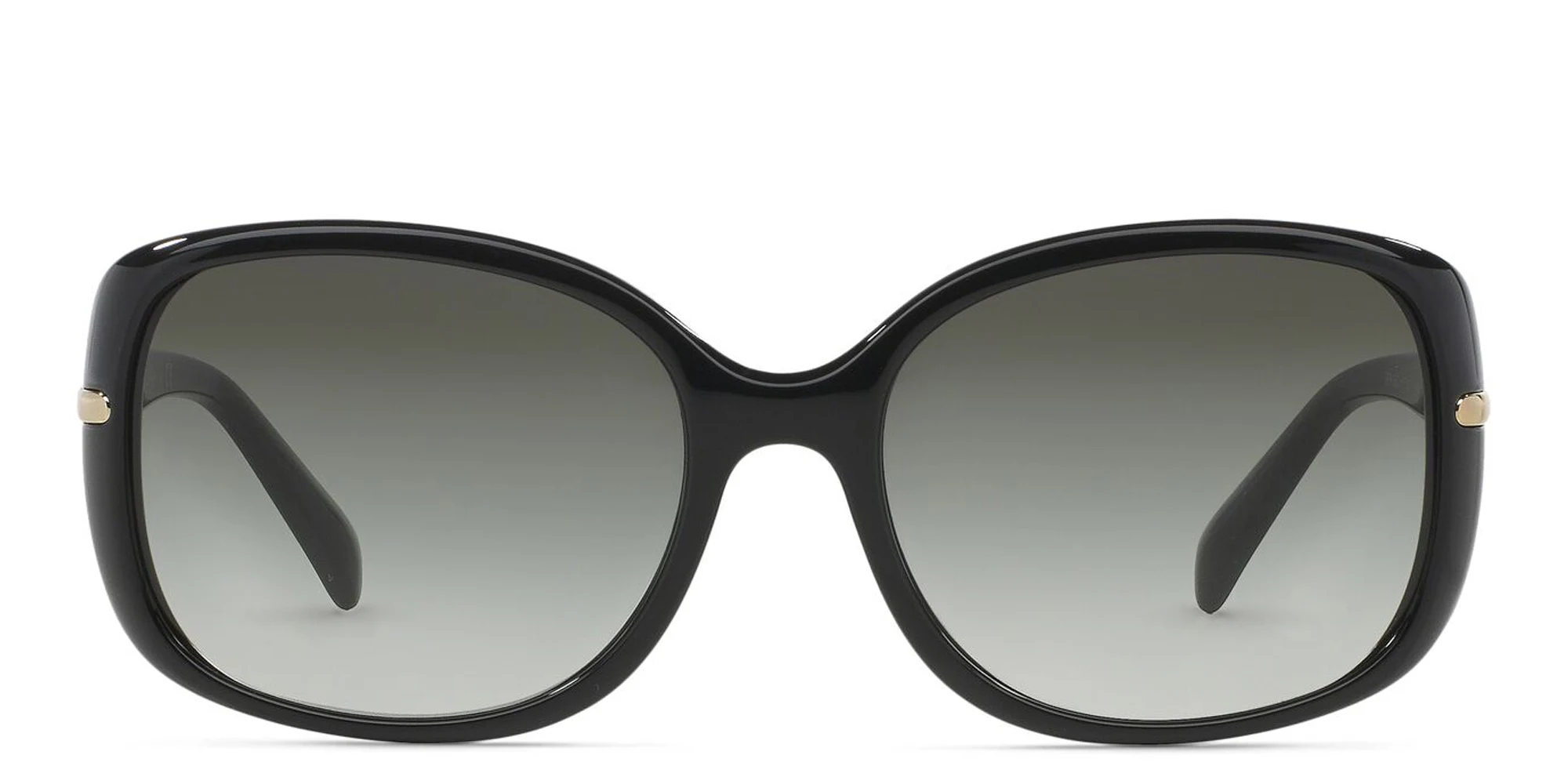 Shop PRADA Rectangle Sunglasses in Black online.