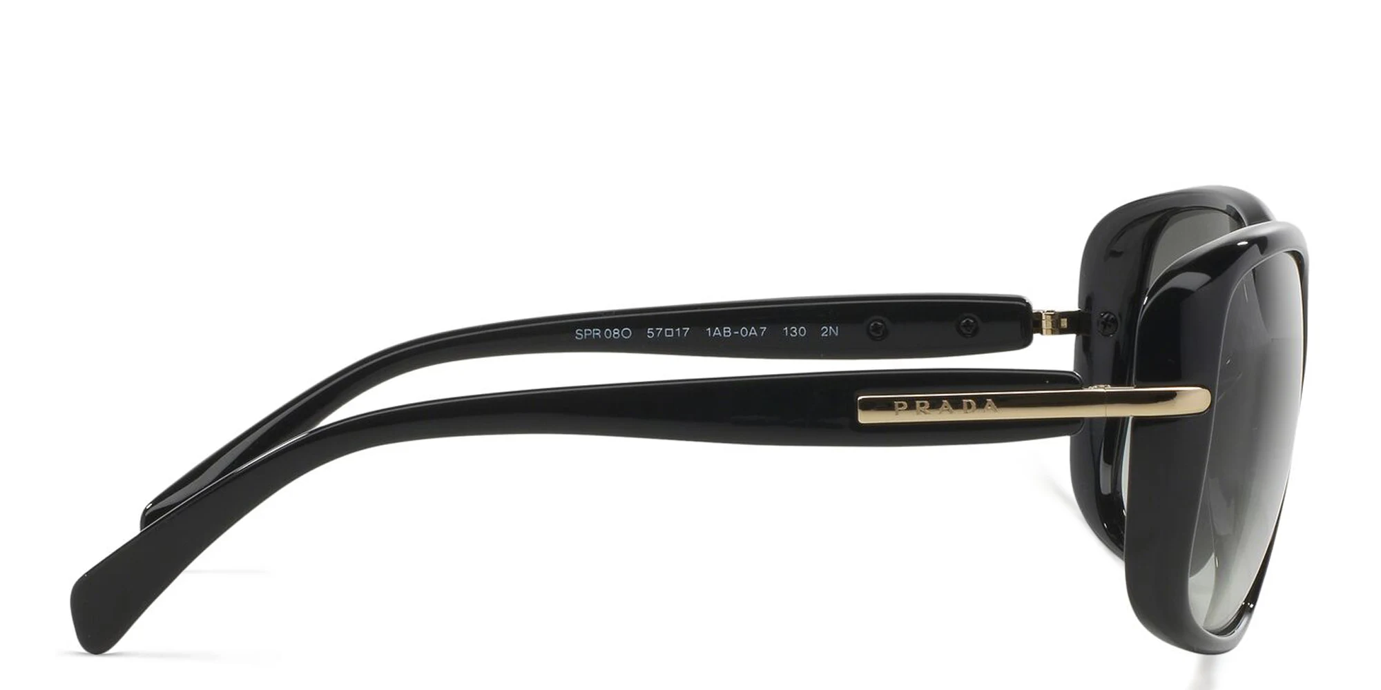 Shop PRADA Rectangle Sunglasses in Black online.