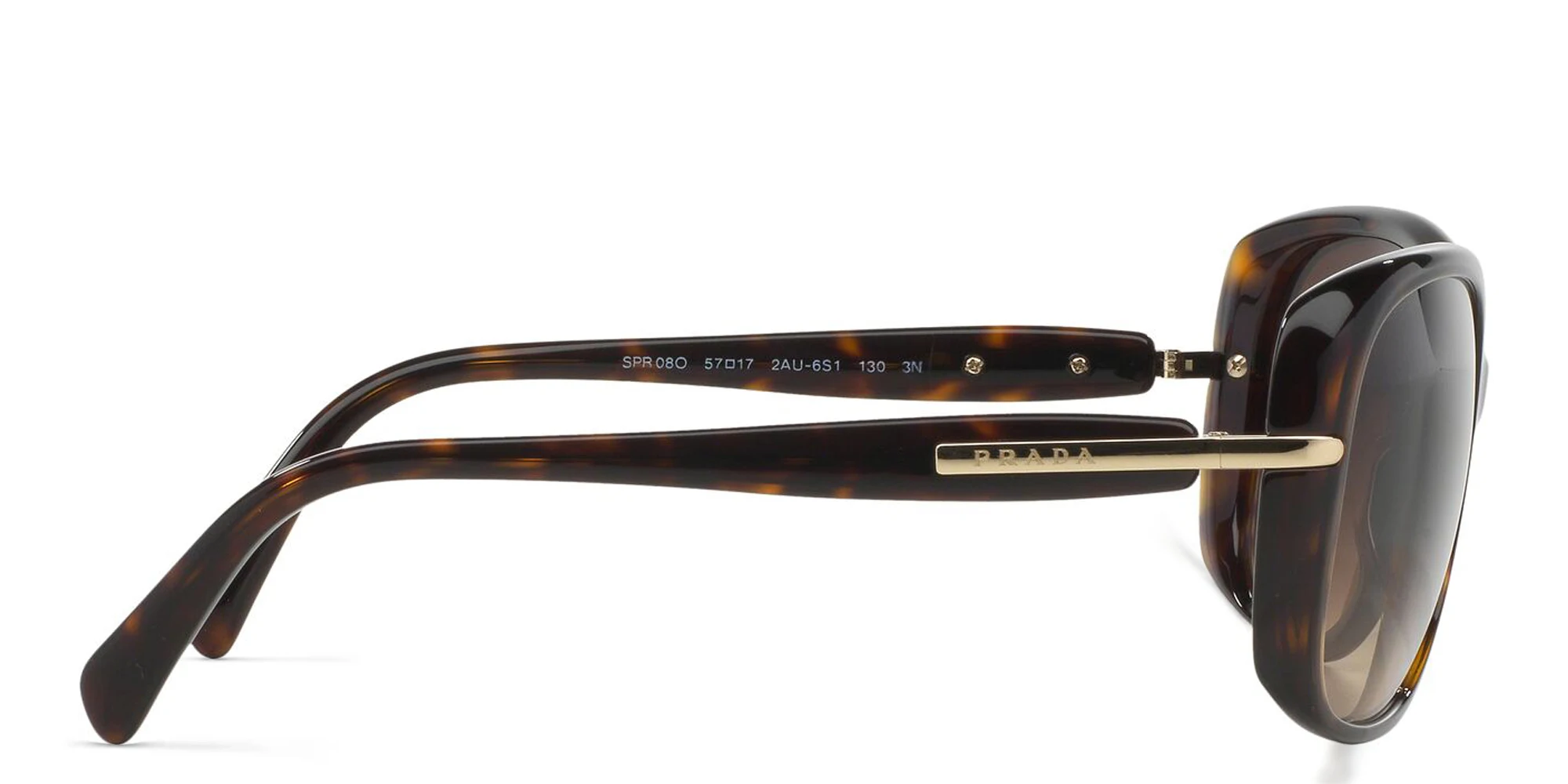 Shop PRADA Rectangle Sunglasses in Brown online.