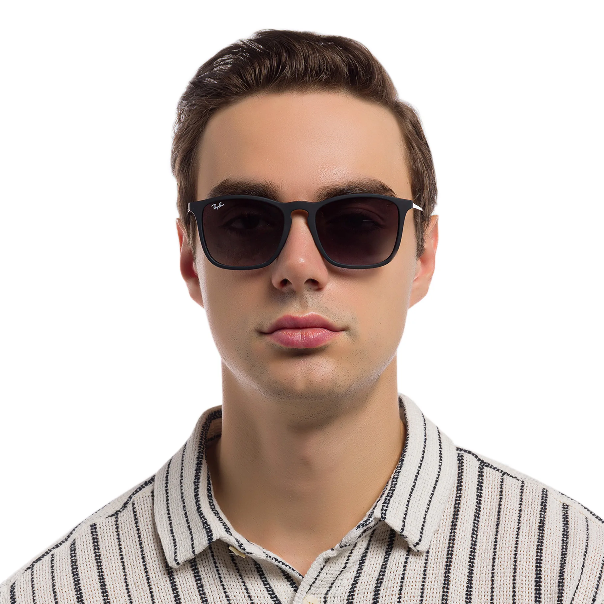 Shop Ray-Ban Chris Square Sunglasses in Black online.