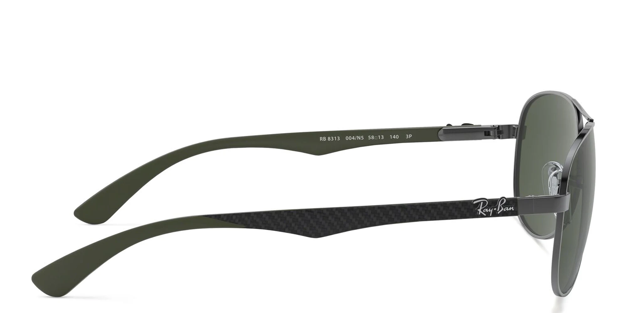 Shop Ray-Ban Carbon Fibre Aviator Sunglasses in Gunmetal online.
