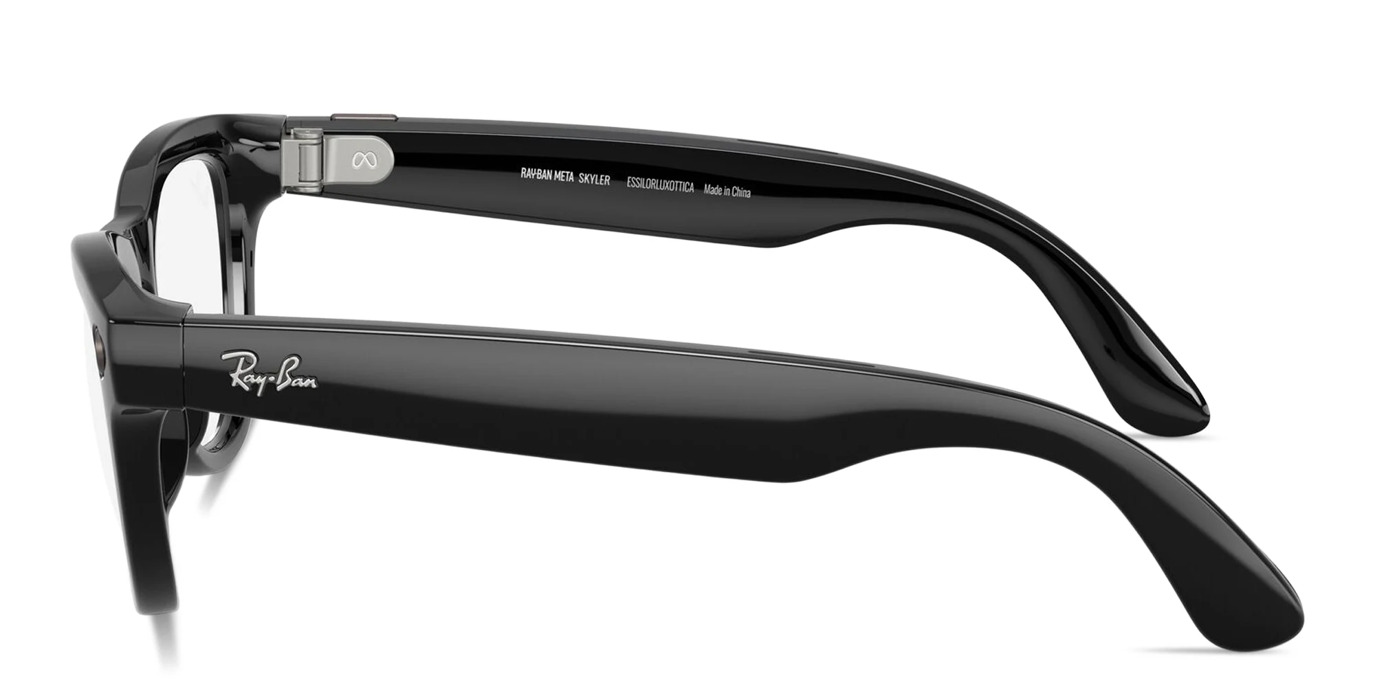 Shop Ray-Ban Meta Skyler Unisex Cat-Eye Eyeglasses With Blue-Violet Light Lenses in Black online.