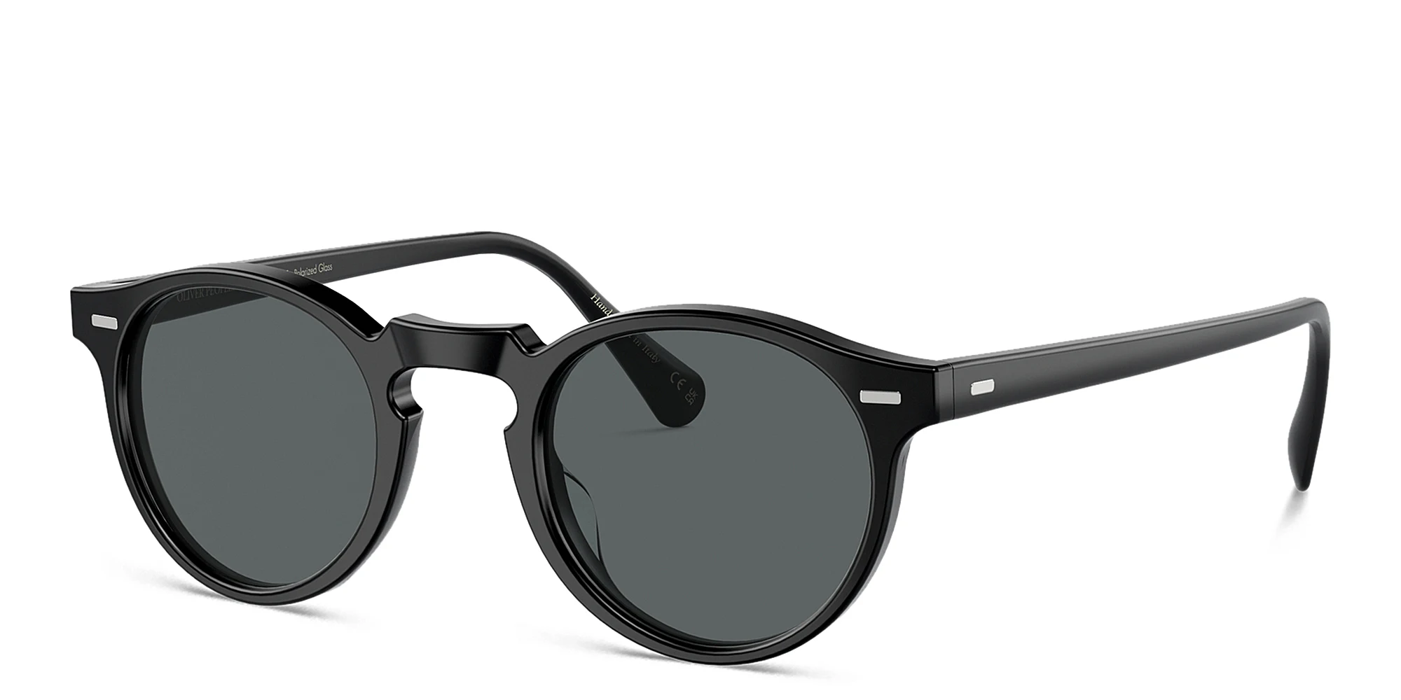 Shop OLIVER PEOPLES Gregory Peck Sun Unisex Panthos Sunglasses in Semi-Matte Black online.