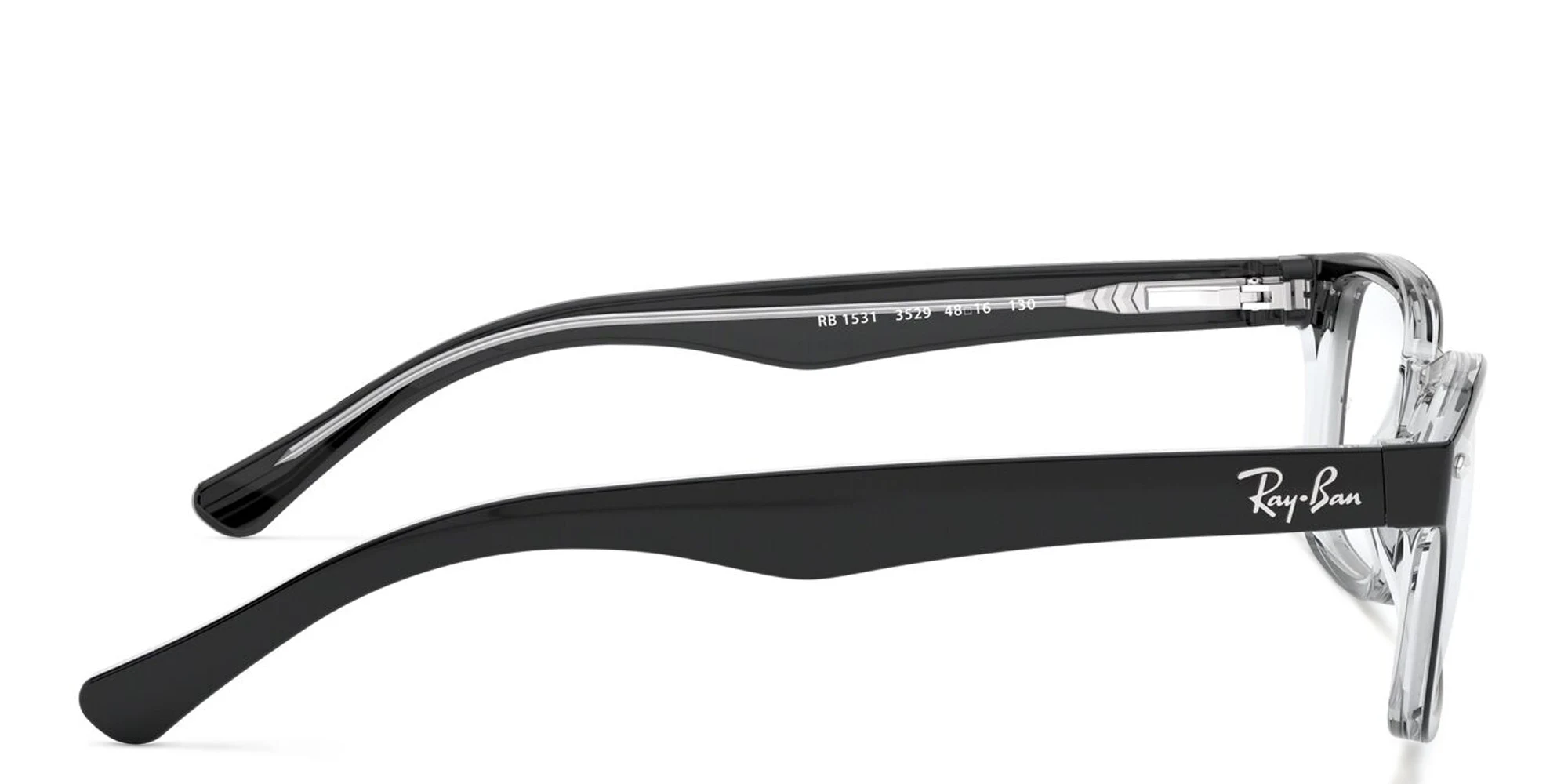 Shop Ray-Ban Junior Kids Square Eyeglasses in Black On Transparent online.
