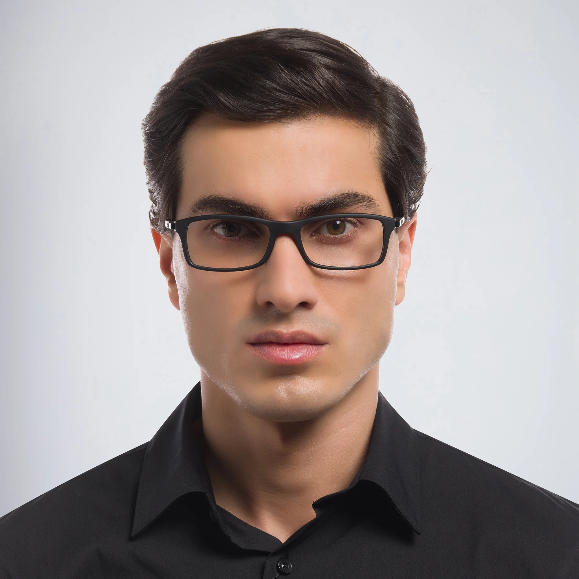 Shop Ray-Ban Optics Unisex Rectangle Eyeglasses in Black online.