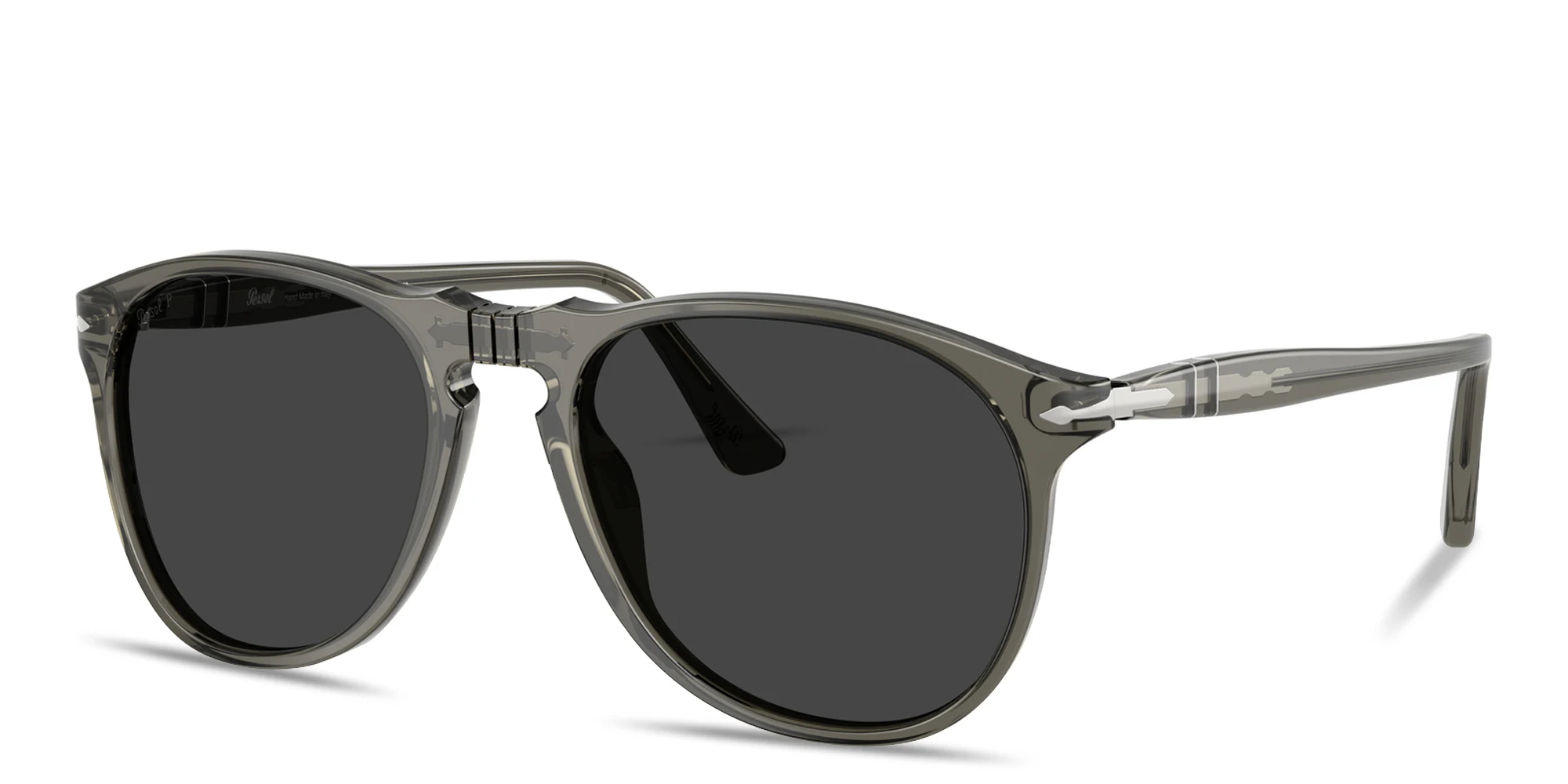 Shop PERSOL Arrow Emblem Pilot Sunglasses in Smoke online.