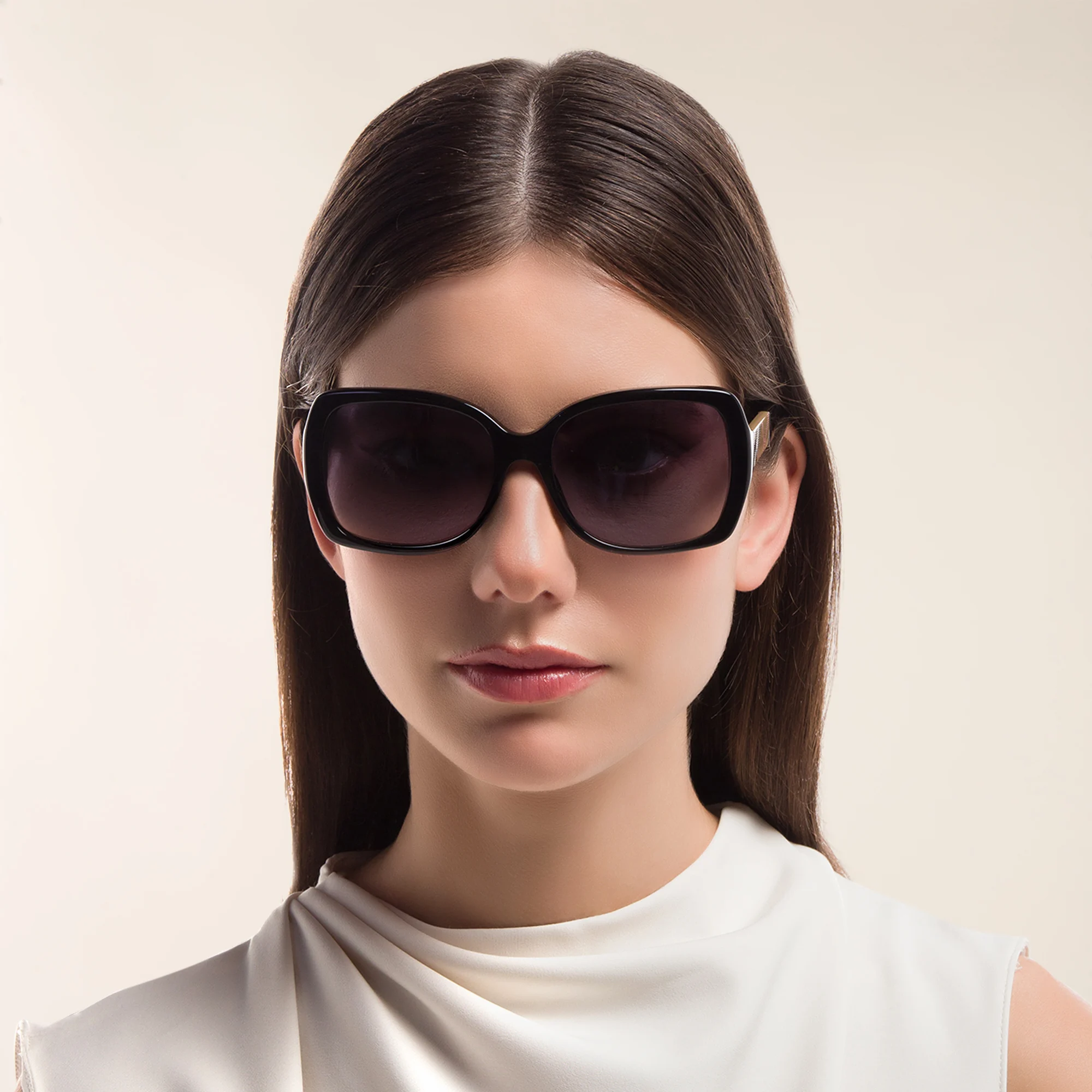 Shop BURBERRY Unisex Square Sunglasses in Black online.