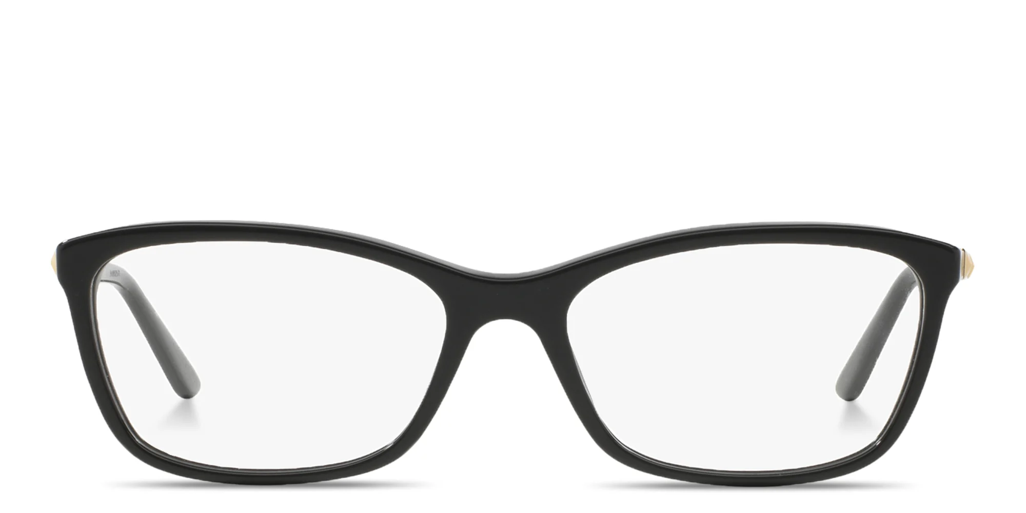 Shop VERSACE Logo Lettering Cat-Eye Eyeglasses in Black online.