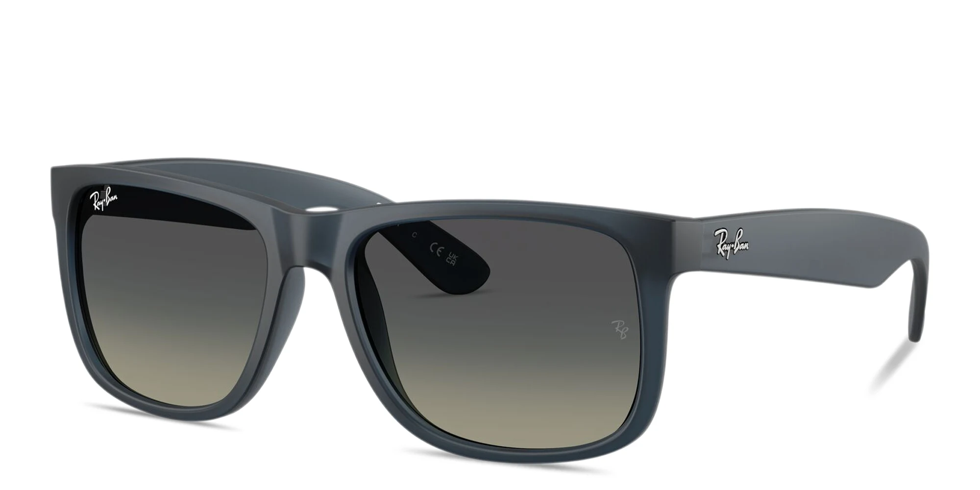 Shop Ray-Ban Justin Square Sunglasses in Rubber Blue online.