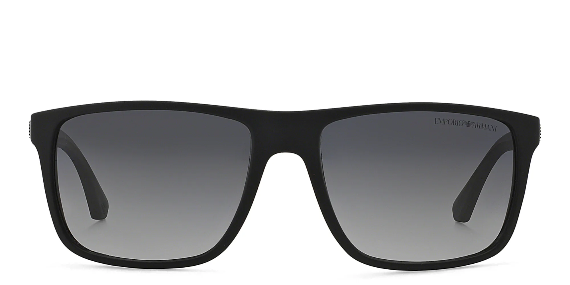 Shop Emporio Armani Square Sunglasses in Rubber Black & Grey online.