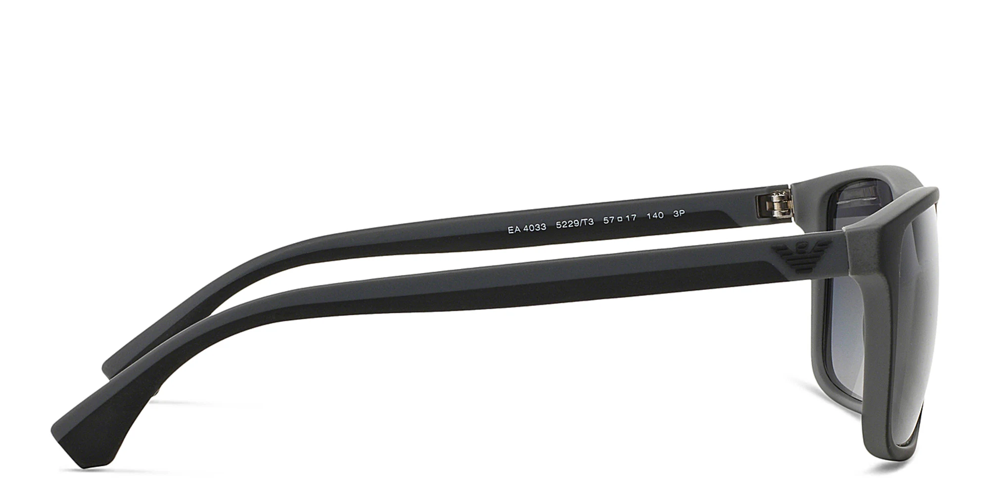 Shop Emporio Armani Square Sunglasses in Rubber Black & Grey online.