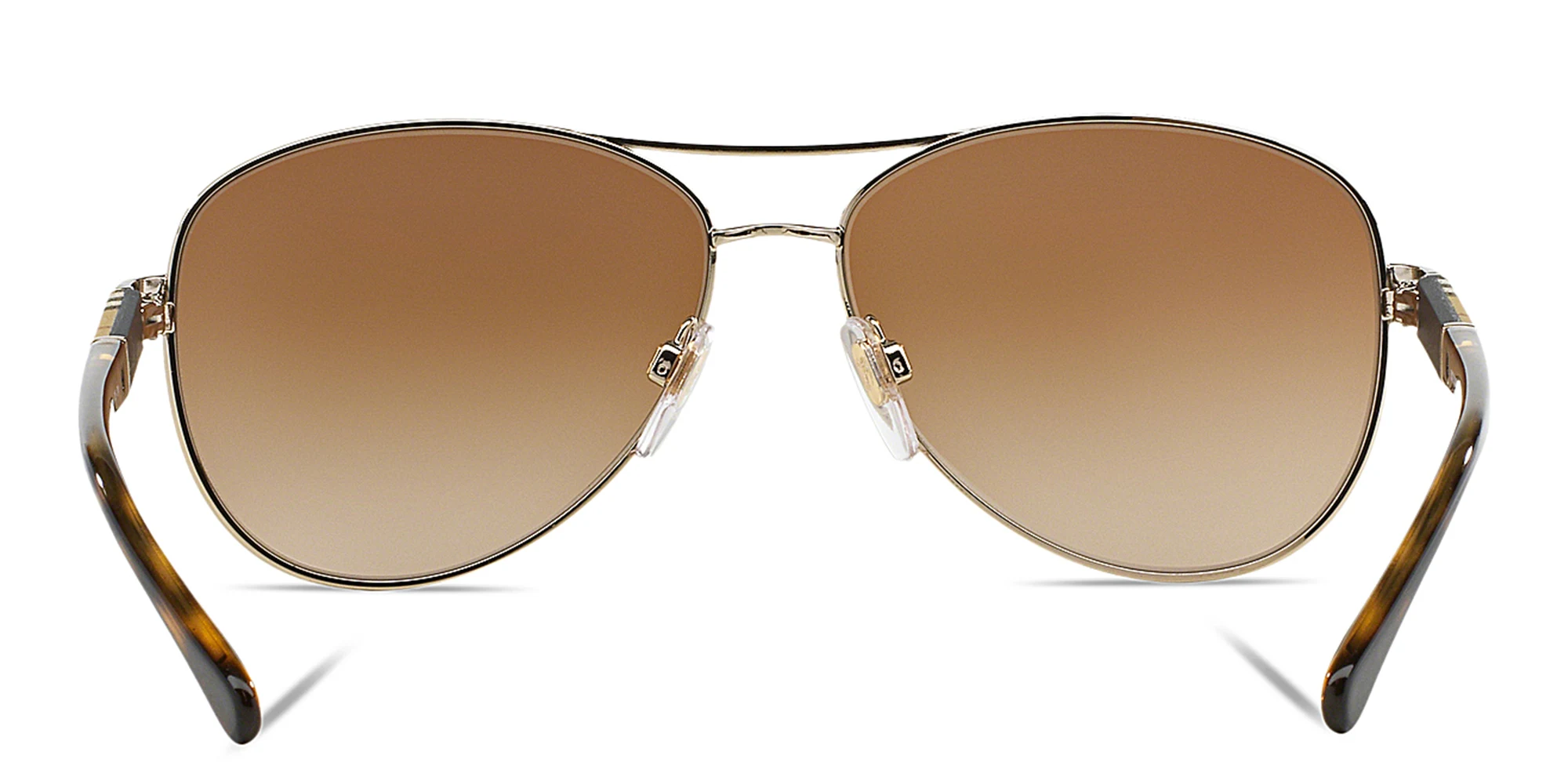 Shop BURBERRY Pilot Sunglasses in Light Gold online.