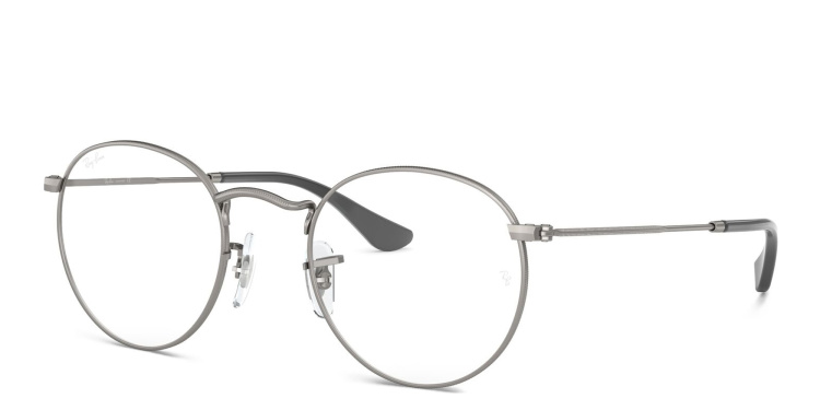 Shop Ray-Ban Round Metal Optics Eyeglasses in Silver online.